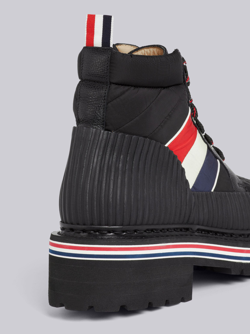 Thom Browne Black Nylon All Terrain Tricolor Stripe Boot outlook