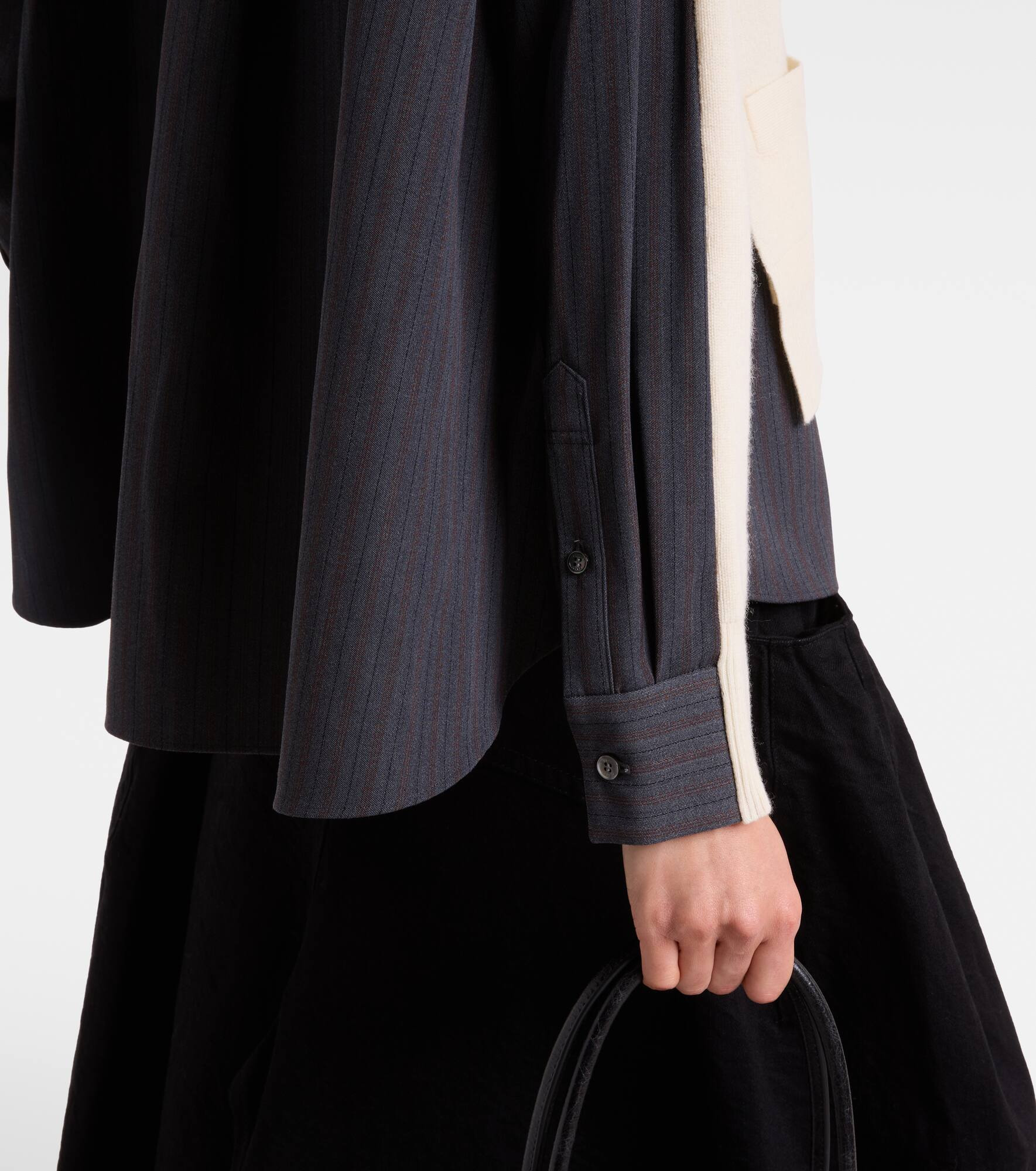 Striped layered wool cardigan - 5