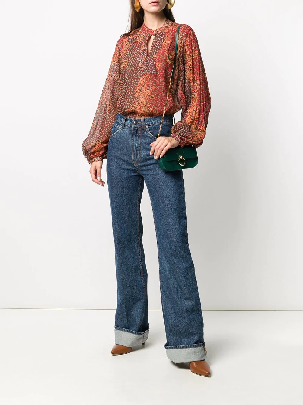 paisley-print silk blouse - 2