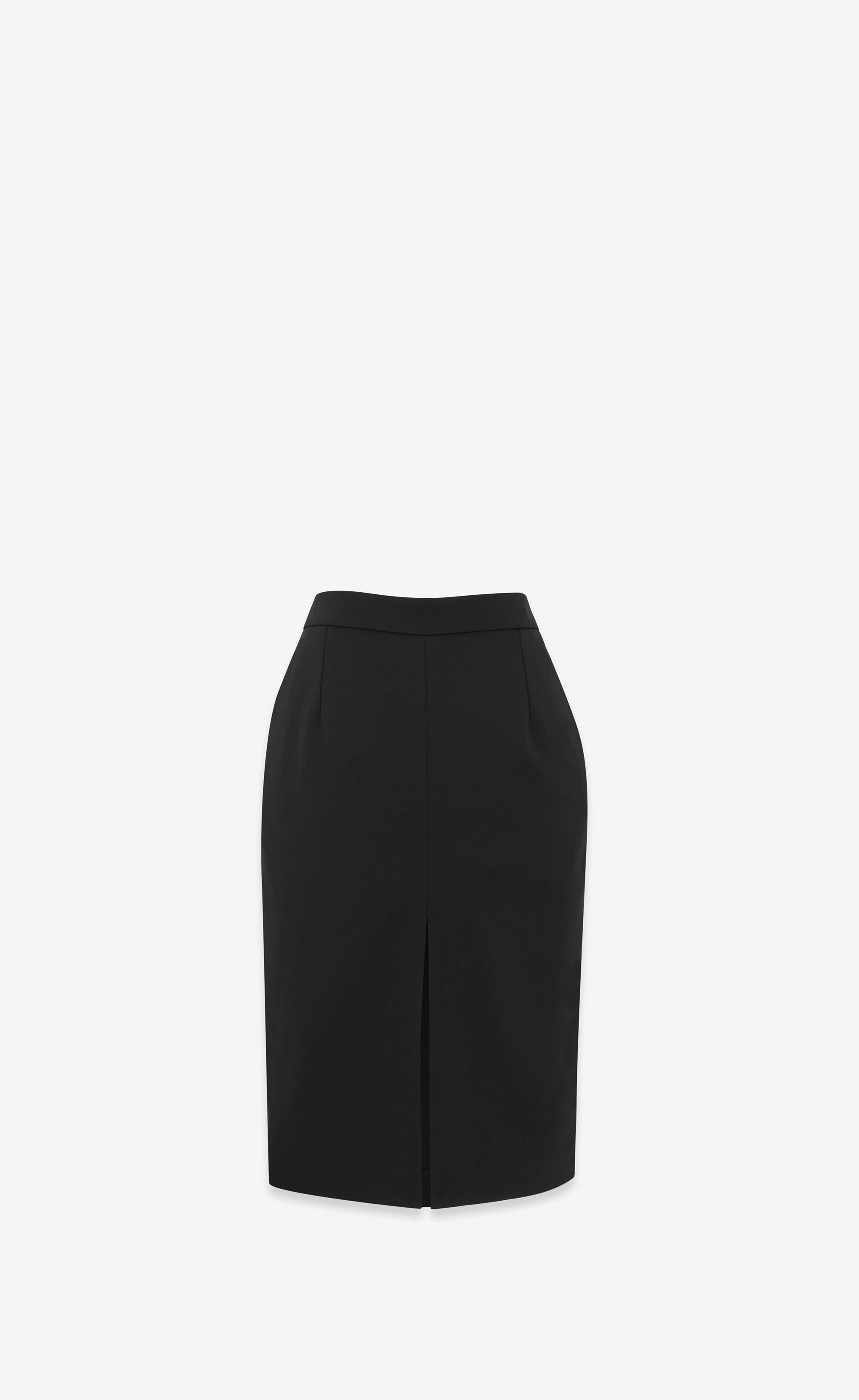 tuxedo pencil skirt in grain de poudre - 1