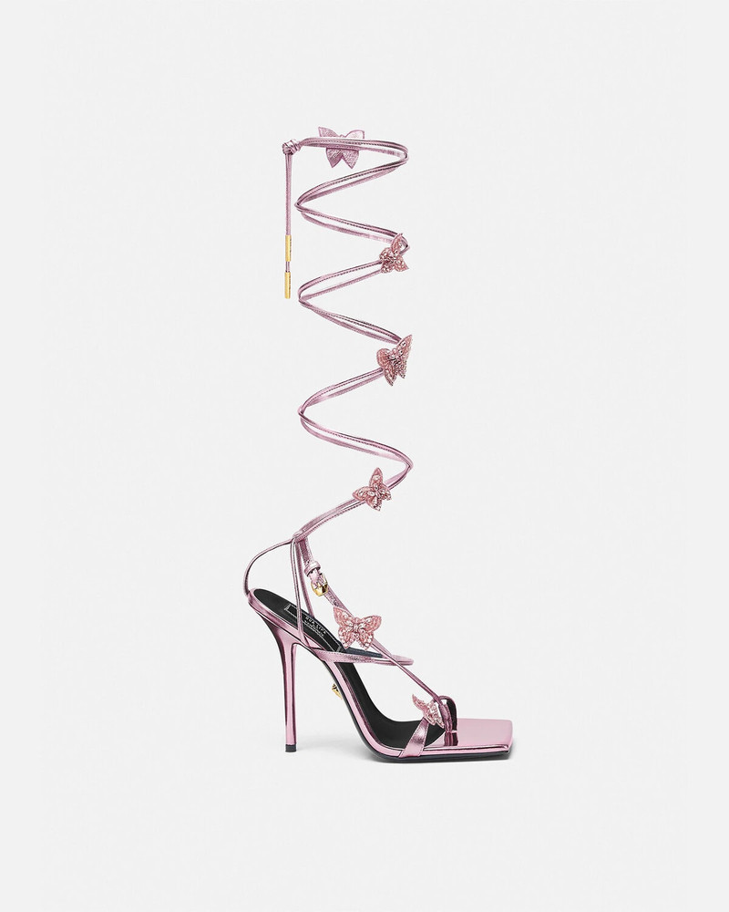 Crystal Butterflies Metallic Sandals 1