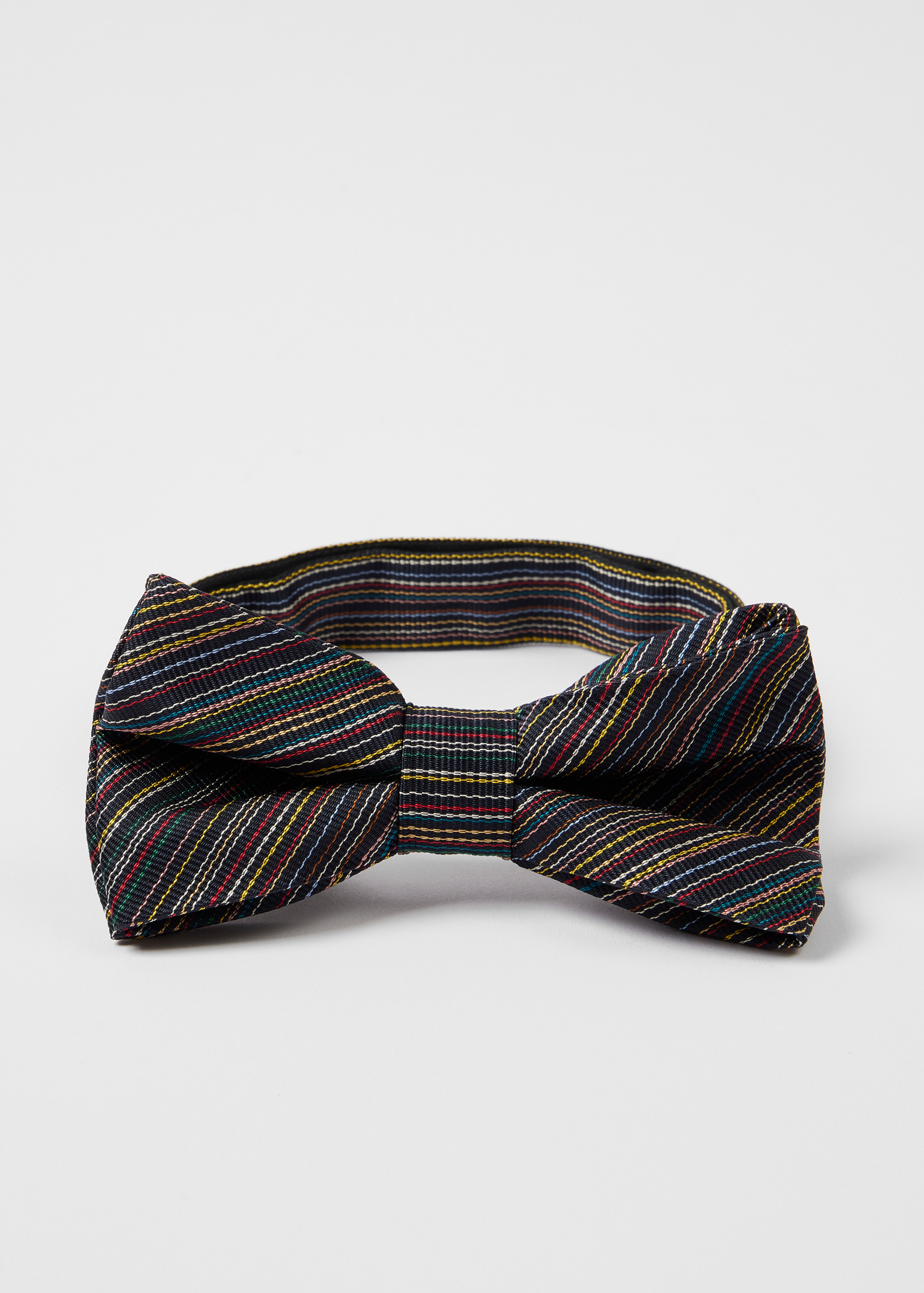 Silk Pre-Tied 'Signature Stripe' Bow Tie - 3