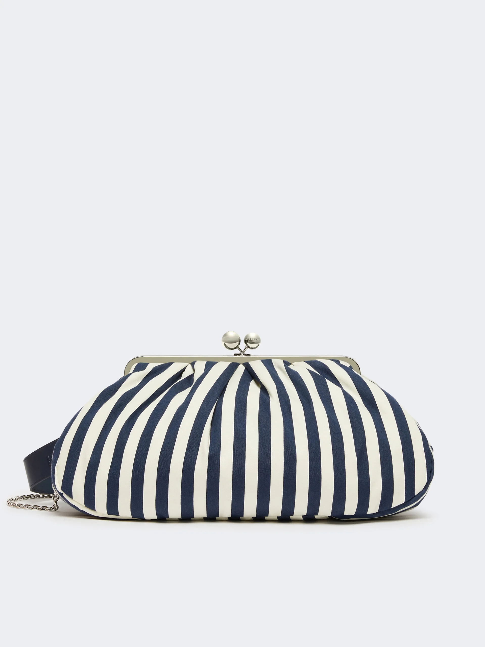 Large striped cotton Pasticcino bag - ULTRAMARINE - 1