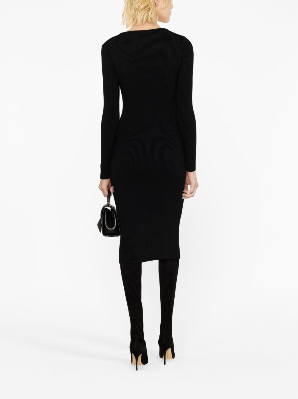 front-zip knitted dress - 4