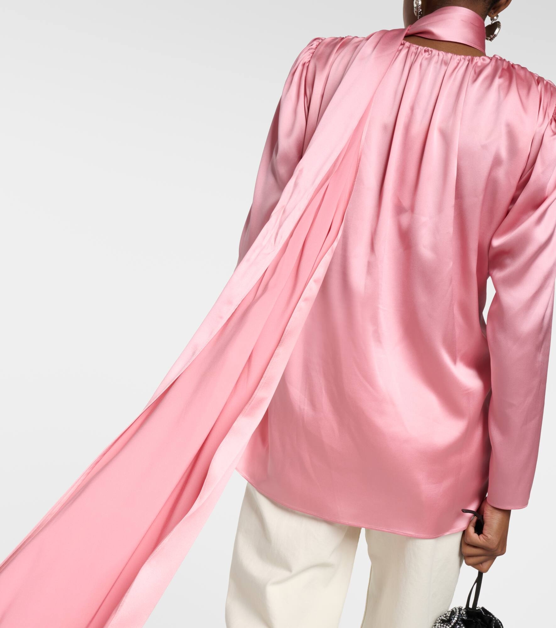 Draped silk-blend blouse - 5
