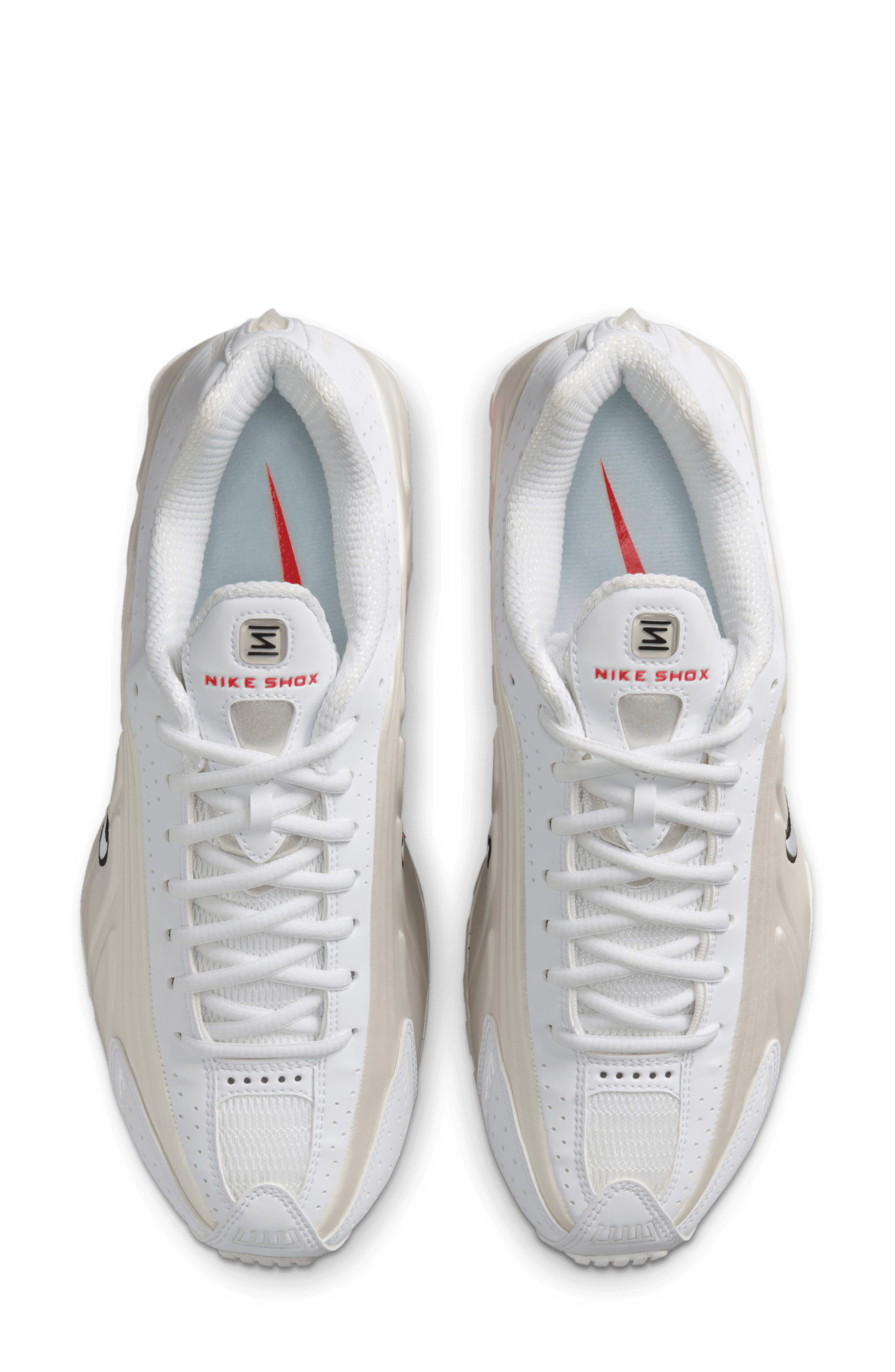 Nike Shox R4 Sneaker in White/Phantom/Red/White at Nordstrom - 3