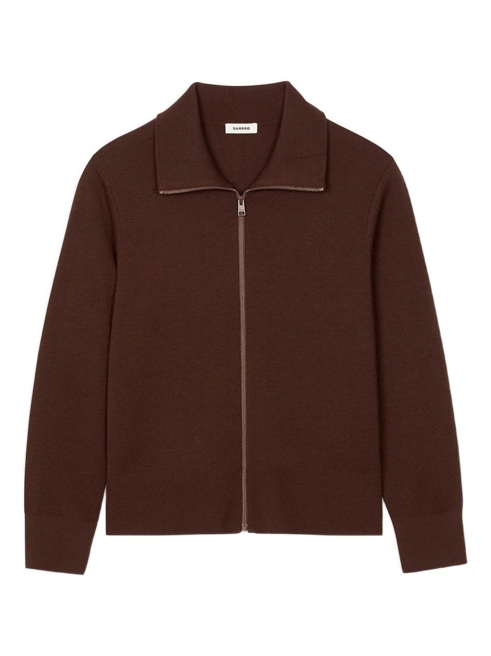 high-neck zip-up cardigan - 1