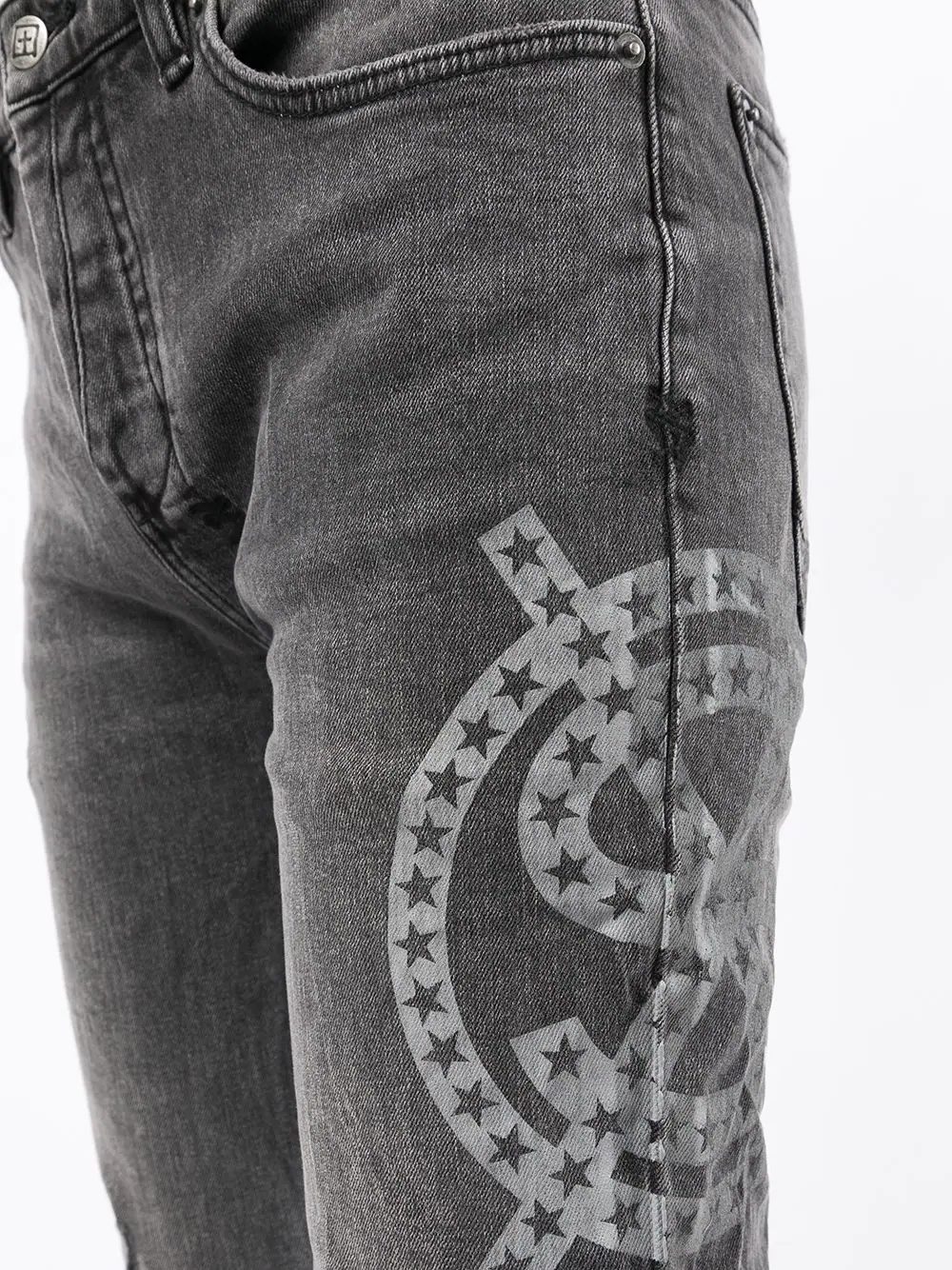 motif-print slim-fit jeans - 5