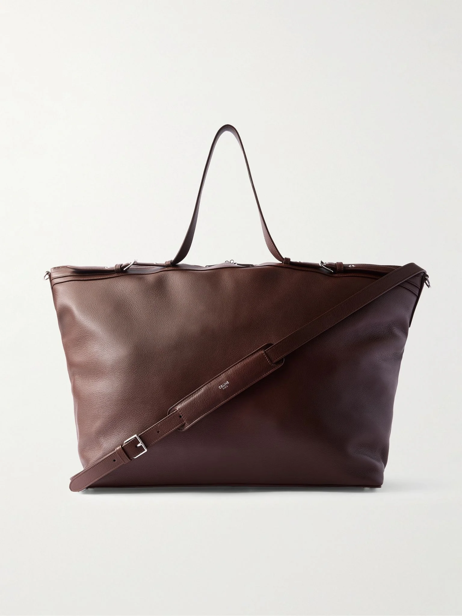 Full-Grain Leather Weekend Bag Brown - 1