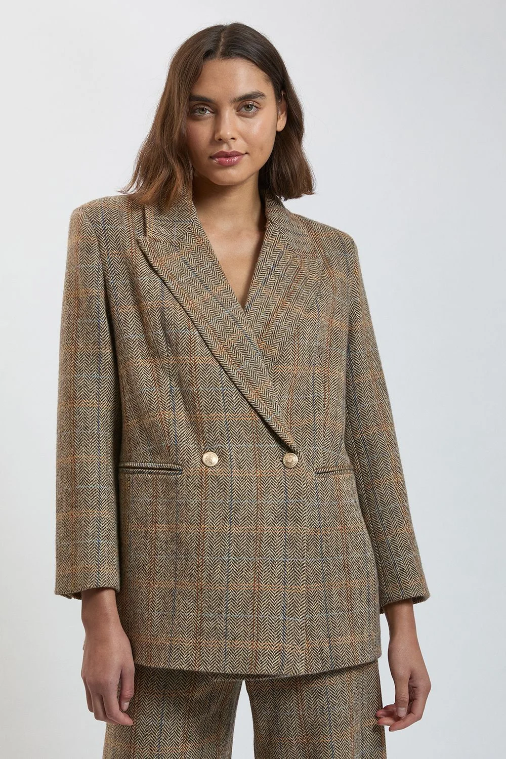 Wool Check Tailored Blazer - 1