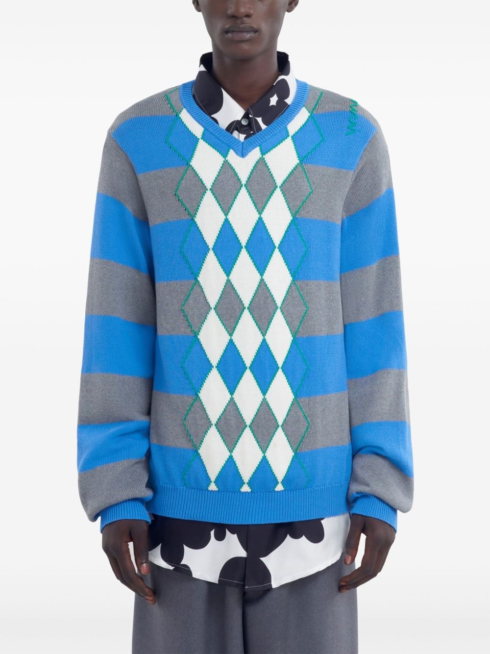 argyle intarsia-knit jumper - 3