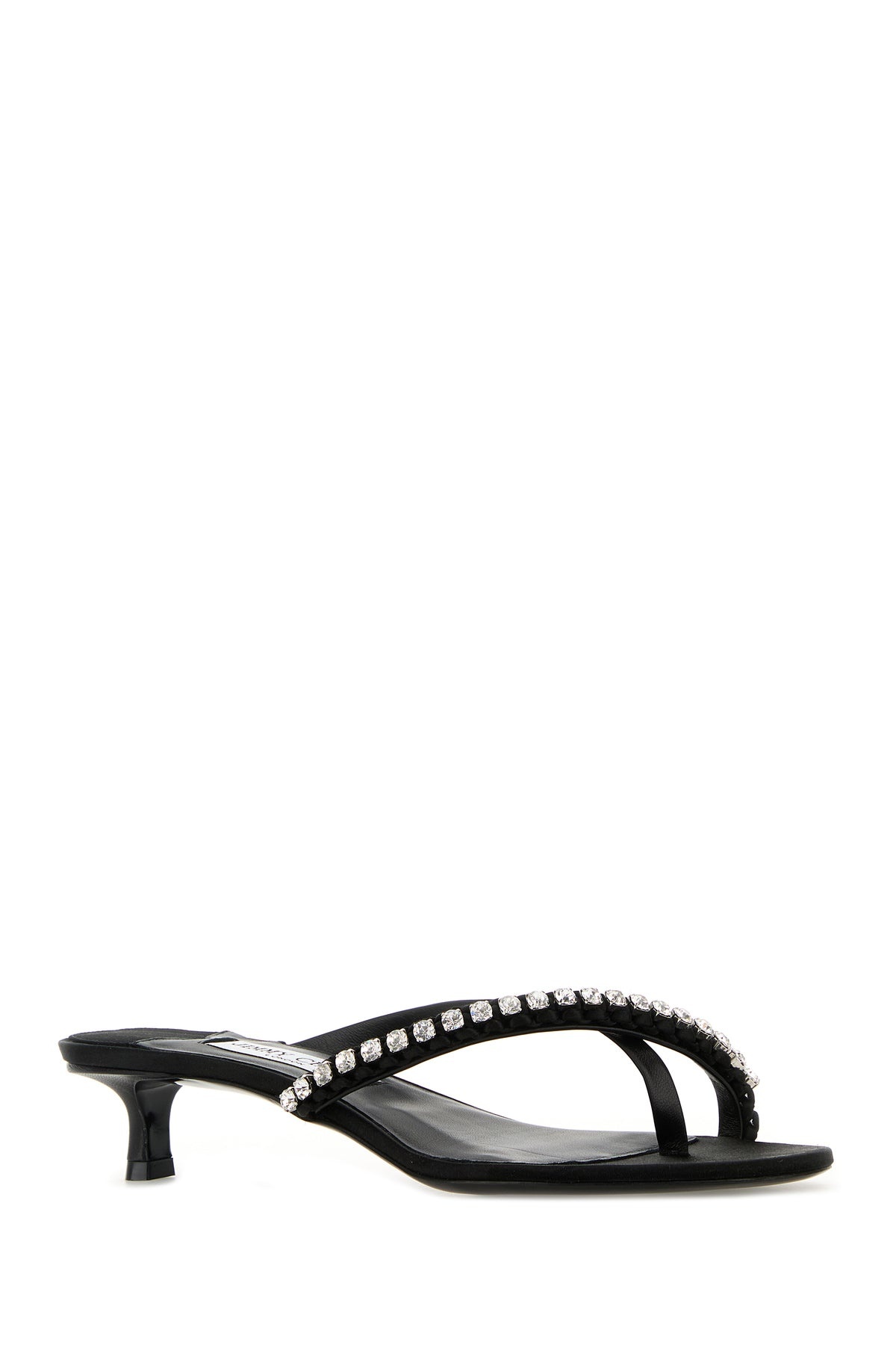 Black nappa leather and satin Dila 35 mules - 2