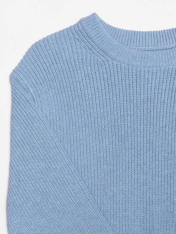 August Rib Cotton Sweater Bluemelange - 2
