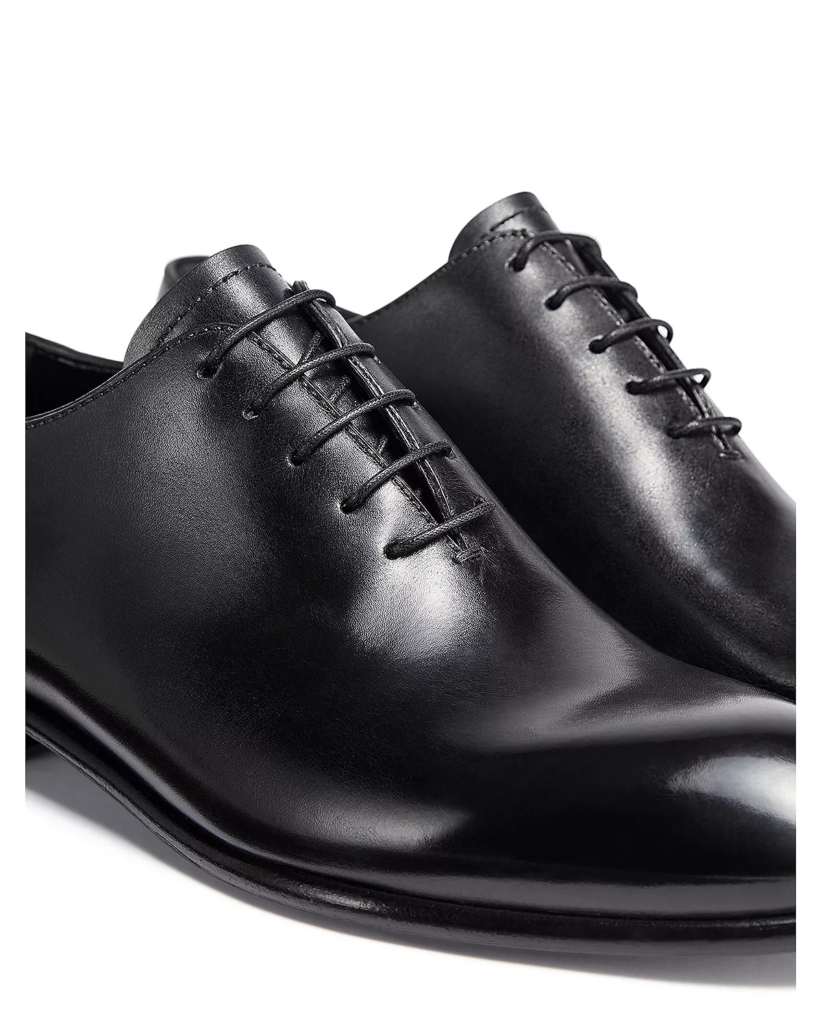 Men's Black Hand-Buffed Leather Vienna Evening Wholecut Oxford Shoes - 4