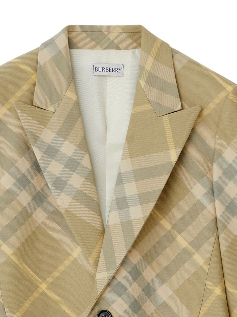 Burberry checked tailored single-breasted blazer outlook