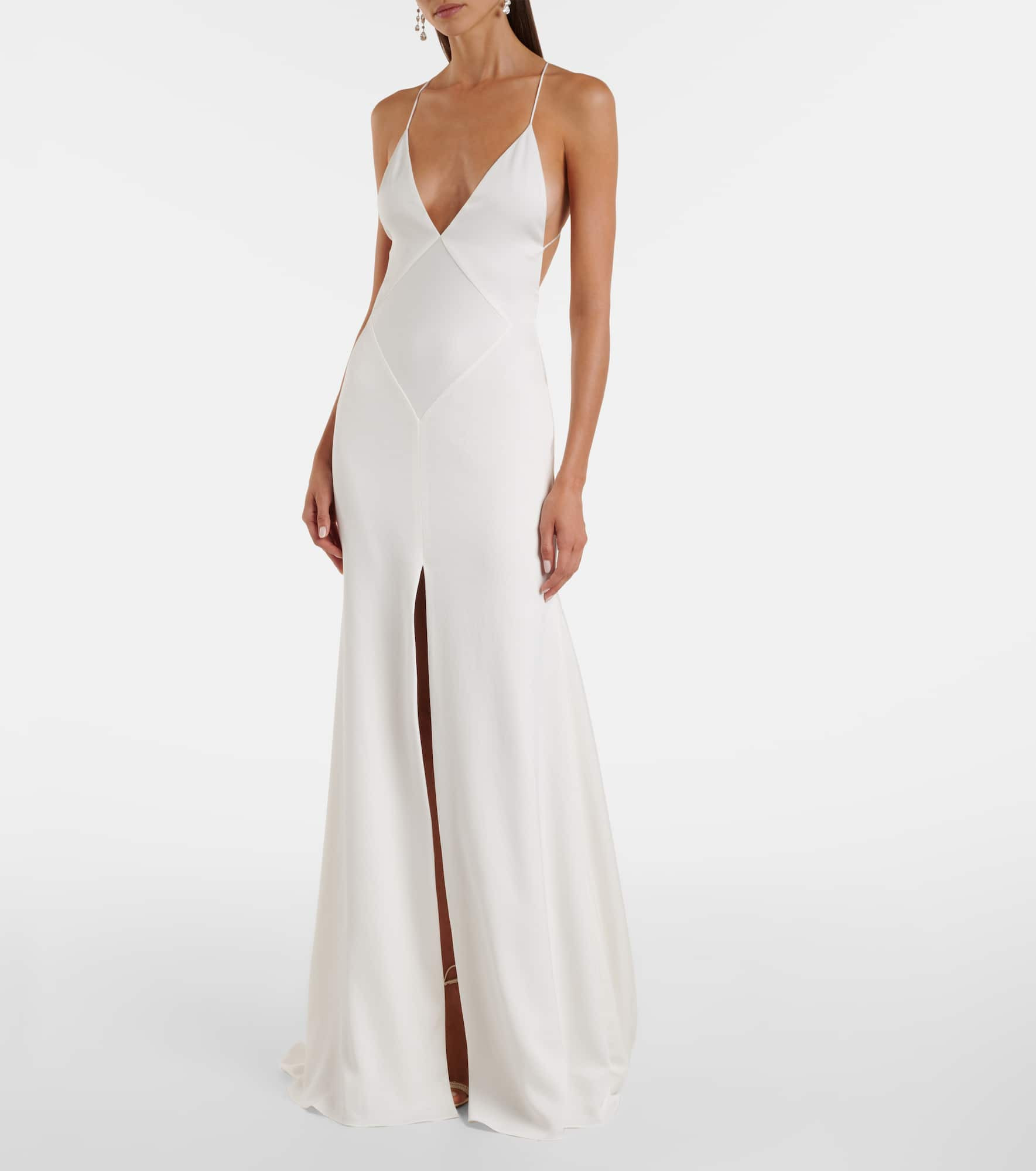 Open-back satin crêpe gown - 2