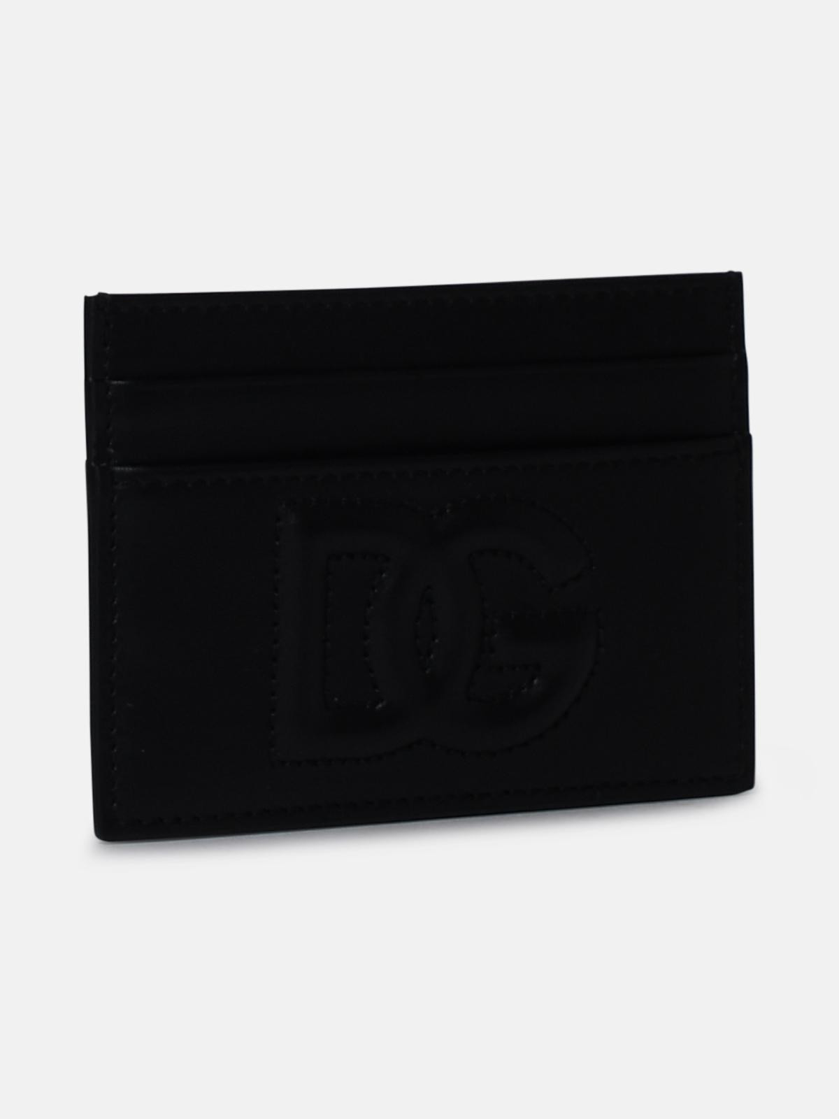 BLACK LEATHER CARD HOLDER - 2
