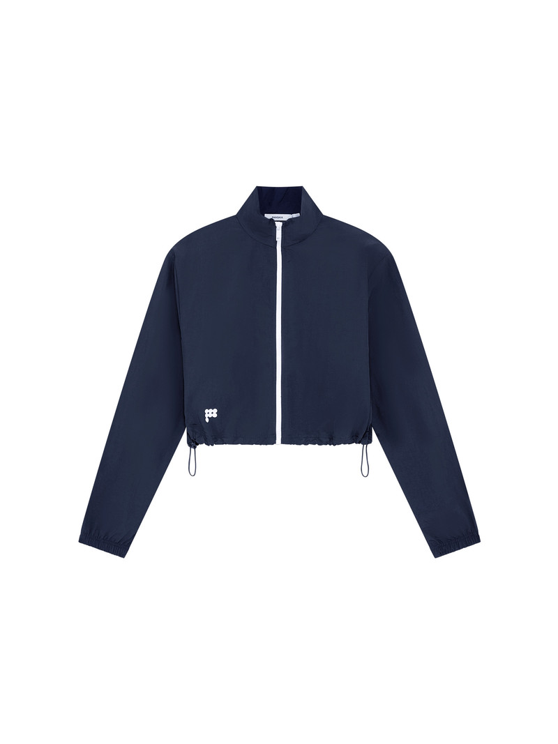 Womens Recycled Nylon Zip Up Jacket - Granite Navy 1
