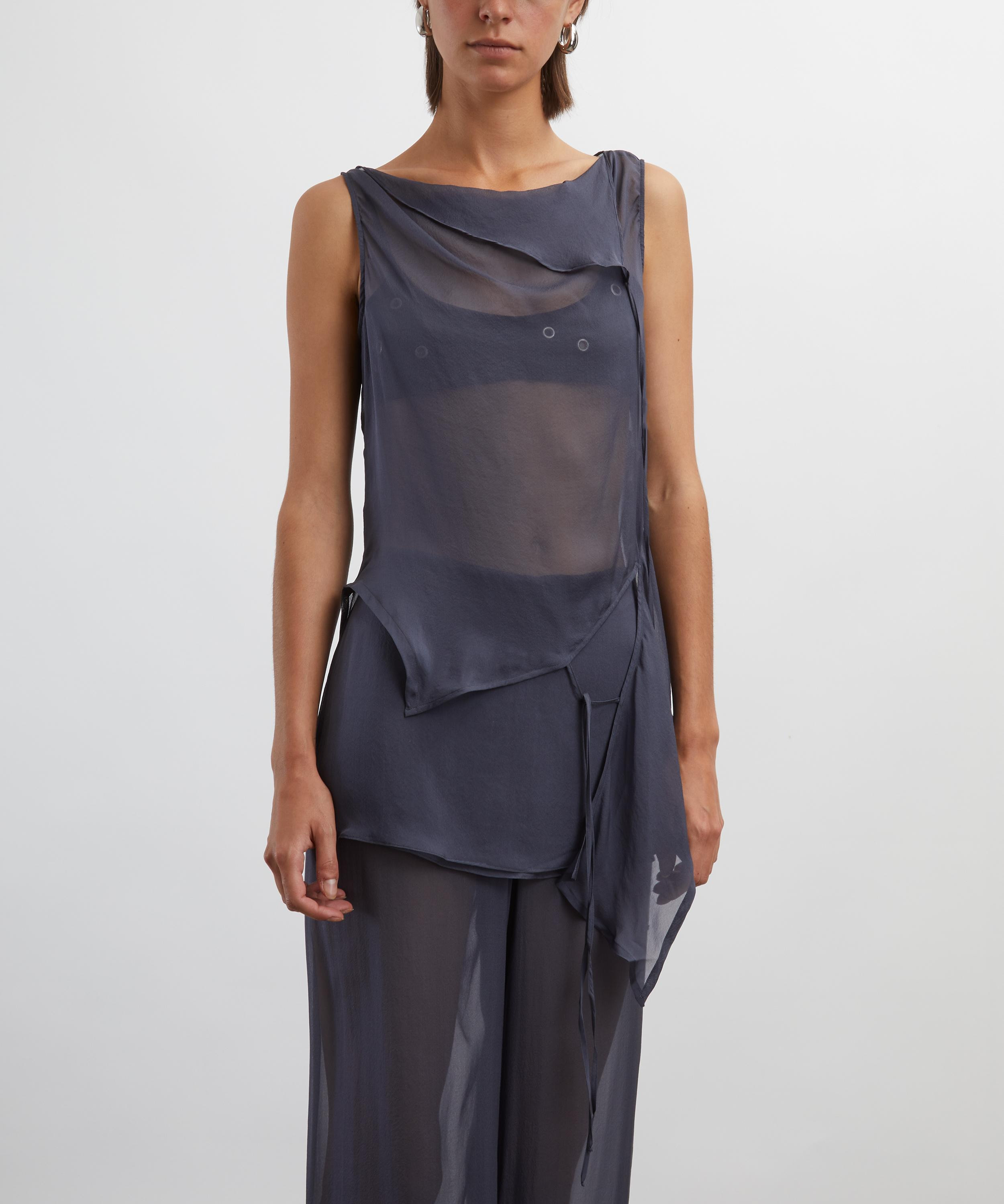Sato Asymmetric Silk Top - 3