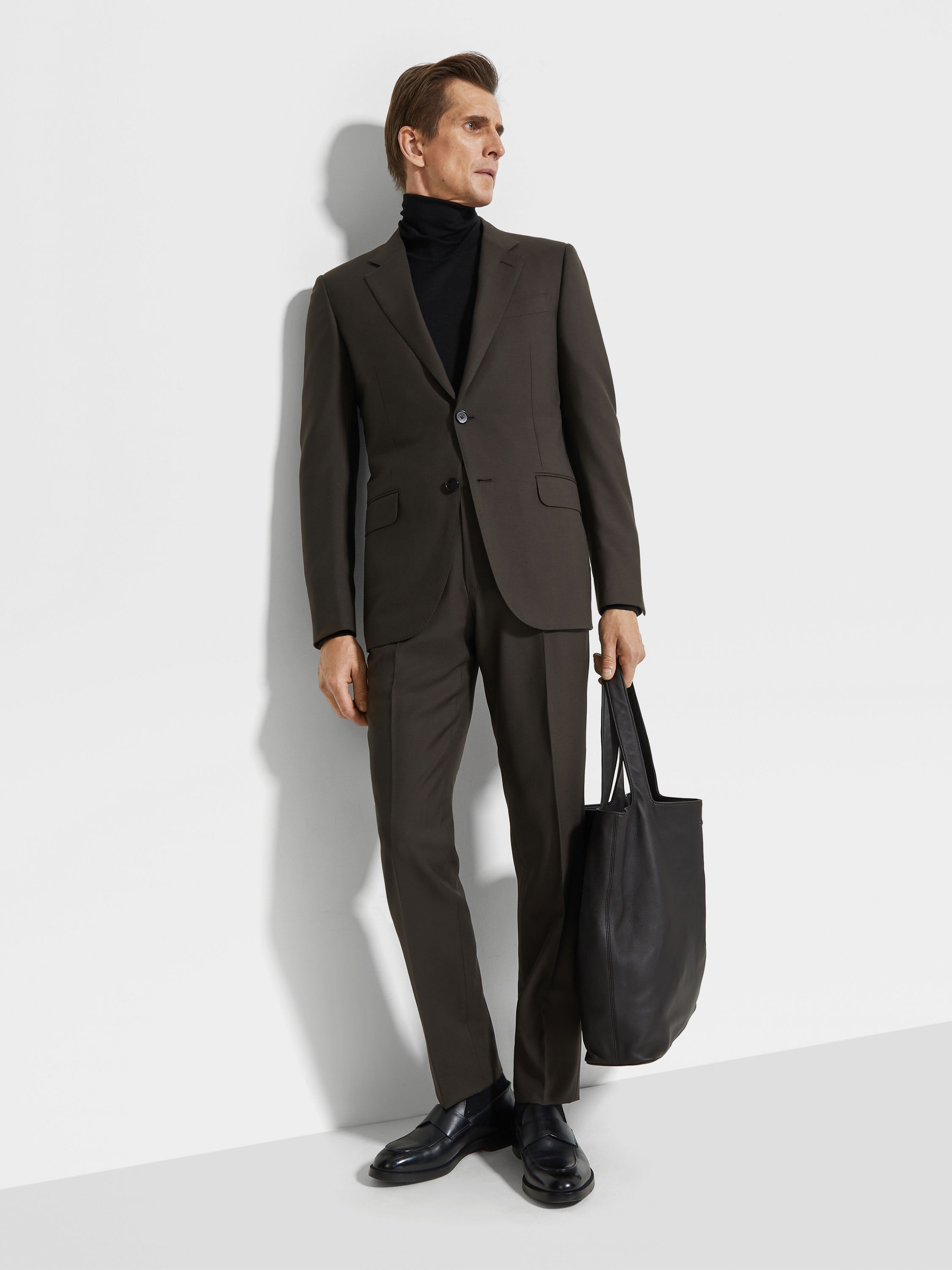 DARK BROWN OASI CASHMERE SUIT - 1
