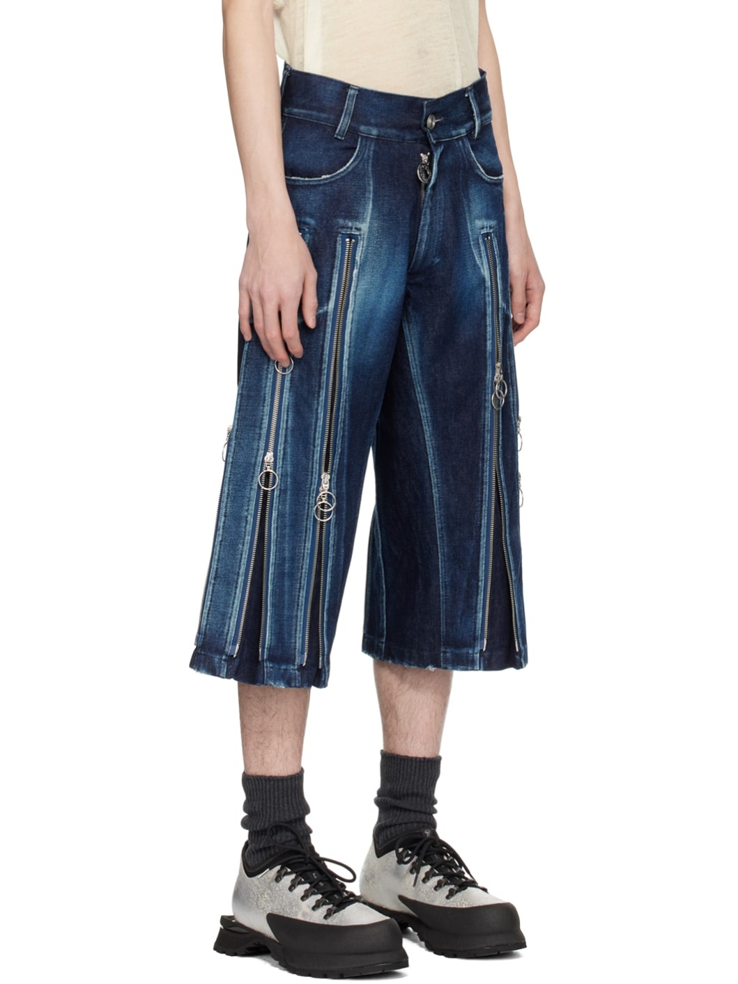Indigo Adjustable Fit Denim Shorts - 2