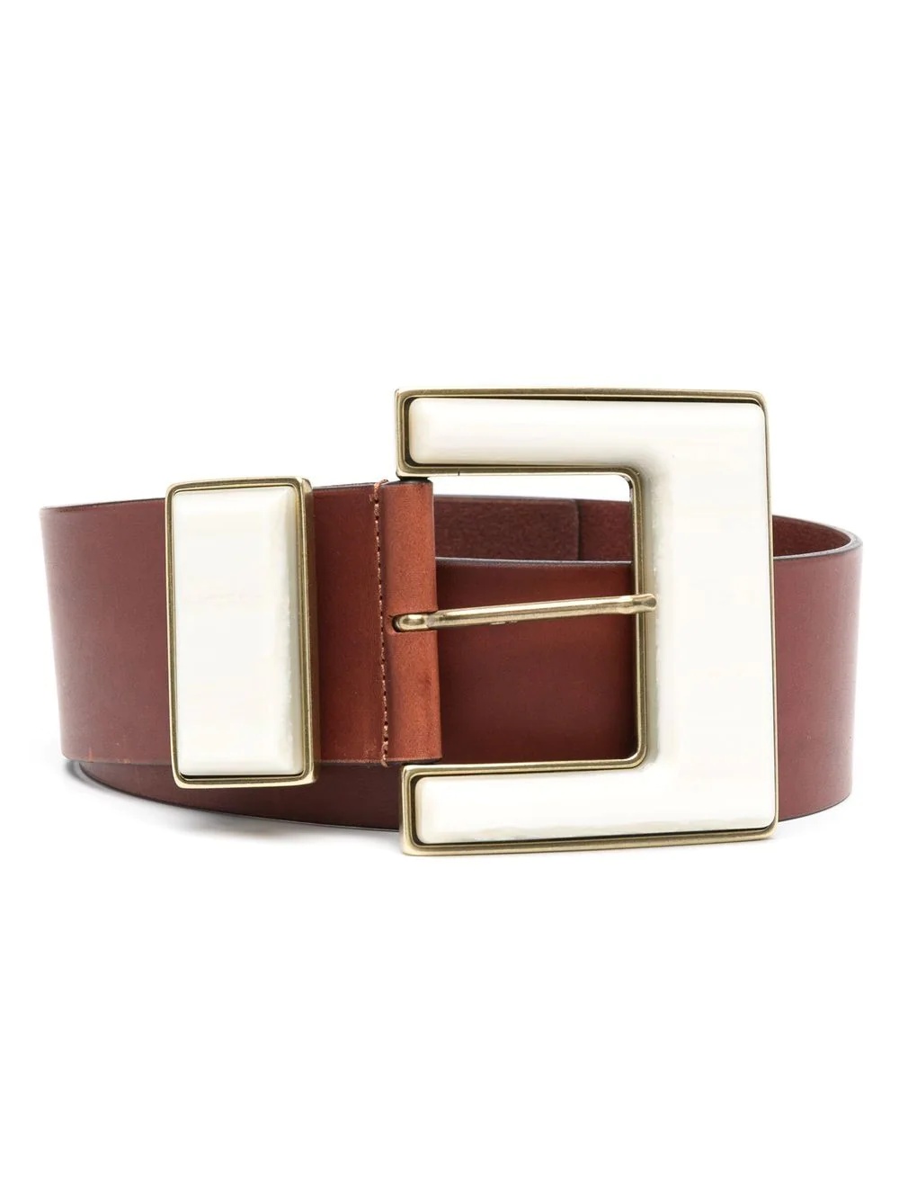 bucke-fastening leather belt - 1