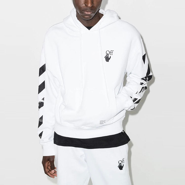 Off-White FW21 hooded Pullover Long Sleeves Version White OMBB037F21FLE0100110 - 3