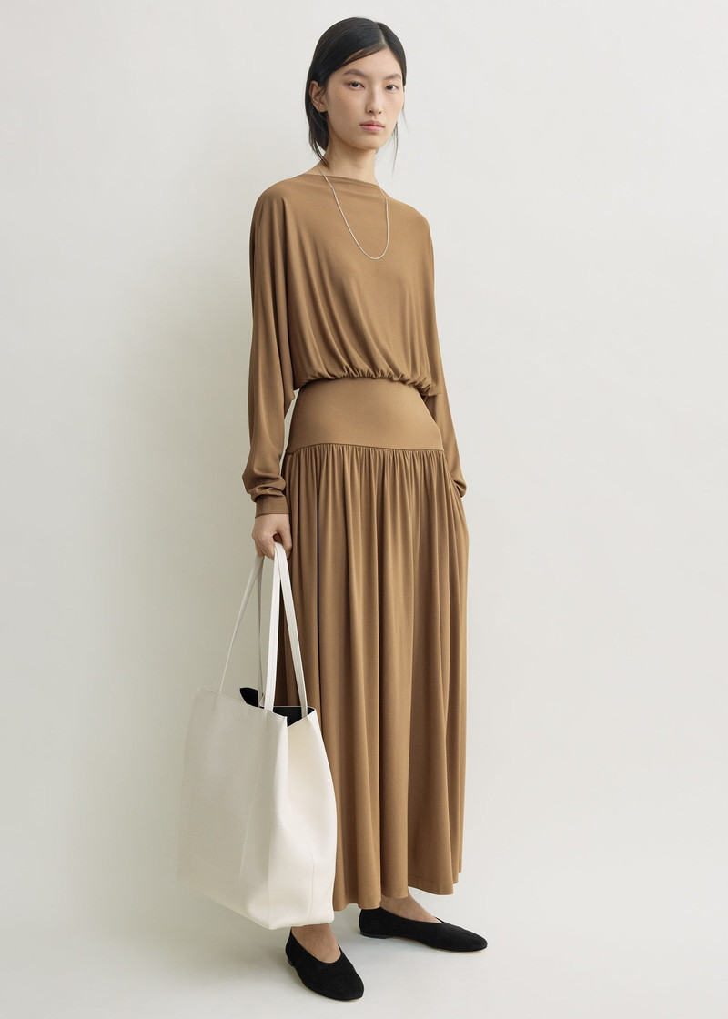 TOTEME Boatneck jersey dress nutmeg outlook