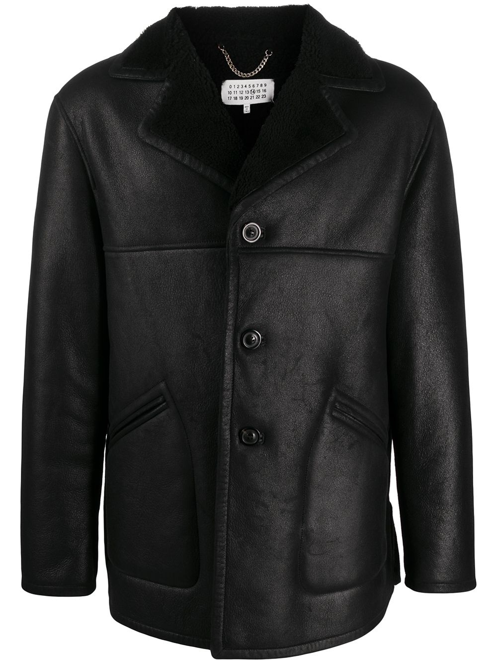 shearling lined buttoned jacket - 1