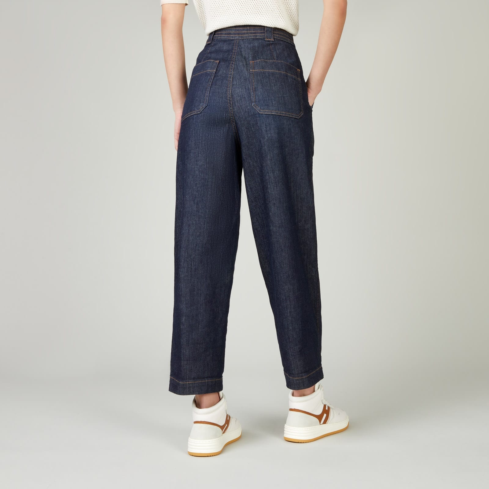 Mom Fit Pants in Denim Blue - 8
