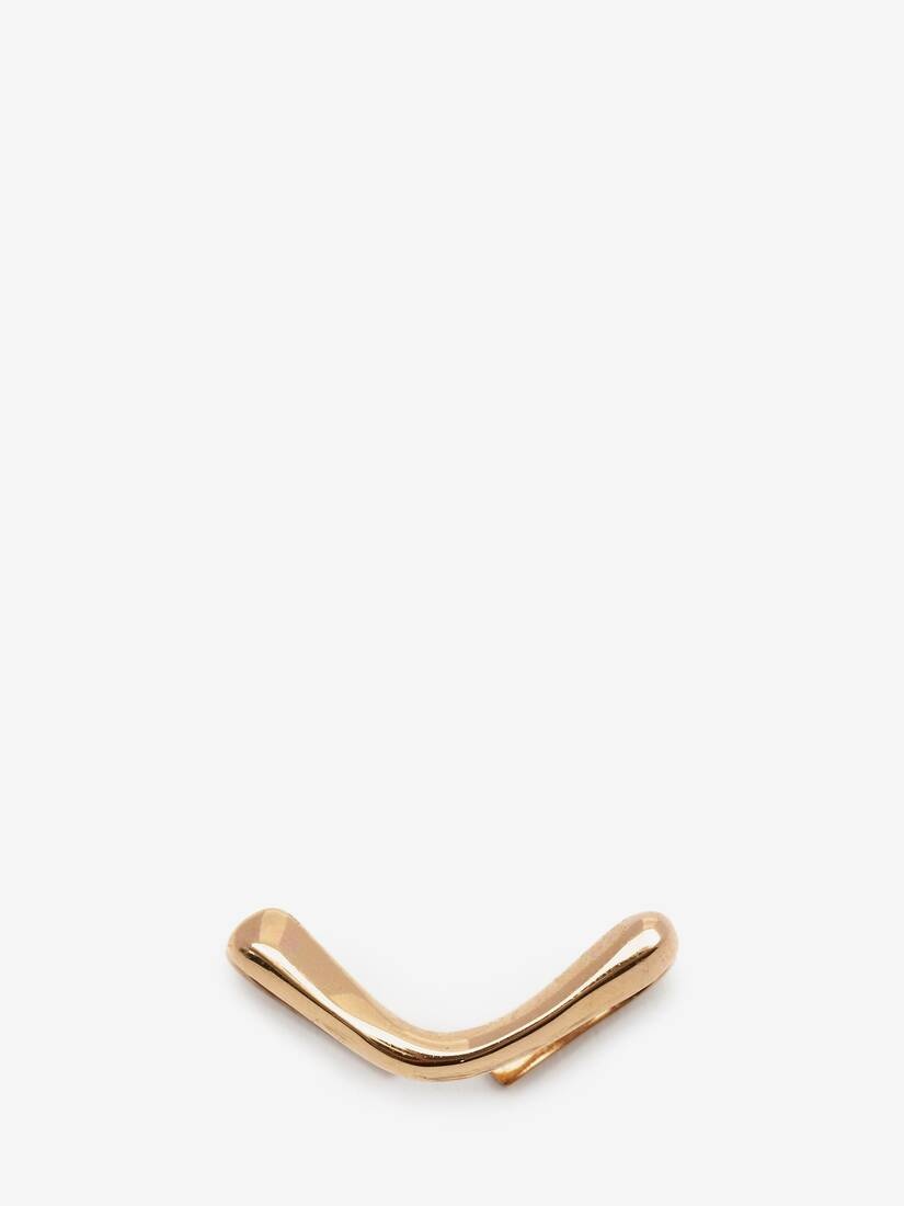 Mini Top Bar Ear Cuff in Antique Gold - 1