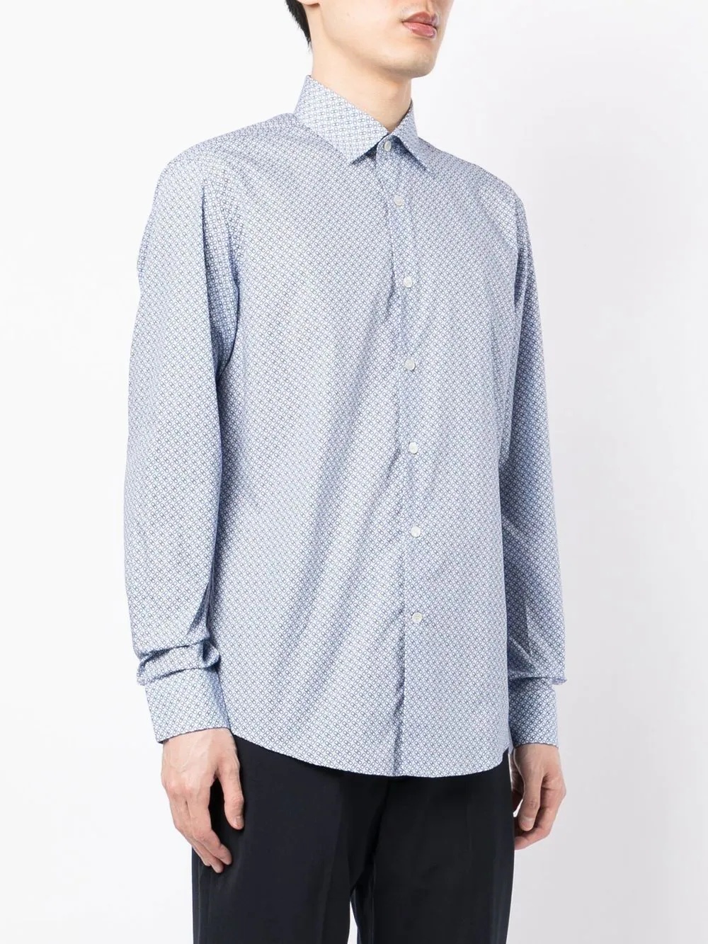 patterned button-up shirt - 3