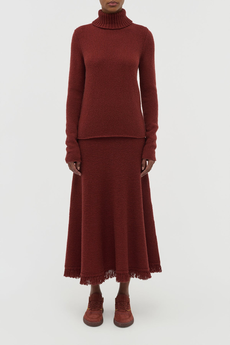 GABRIELA HEARST Nelle Knit Turtleneck in Burnt Sienna Cashmere outlook
