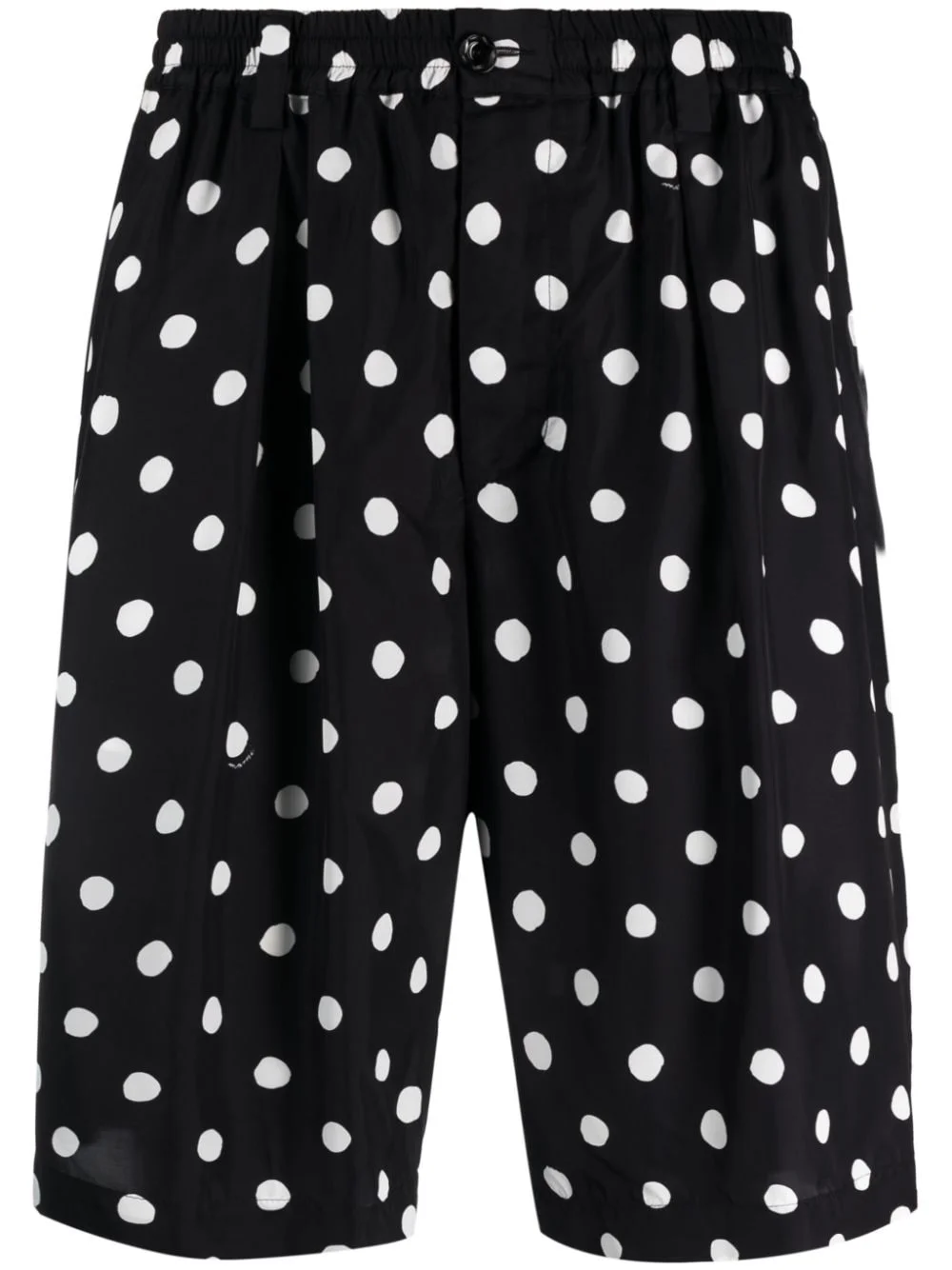polka dot-print pleated bermuda shorts - 1