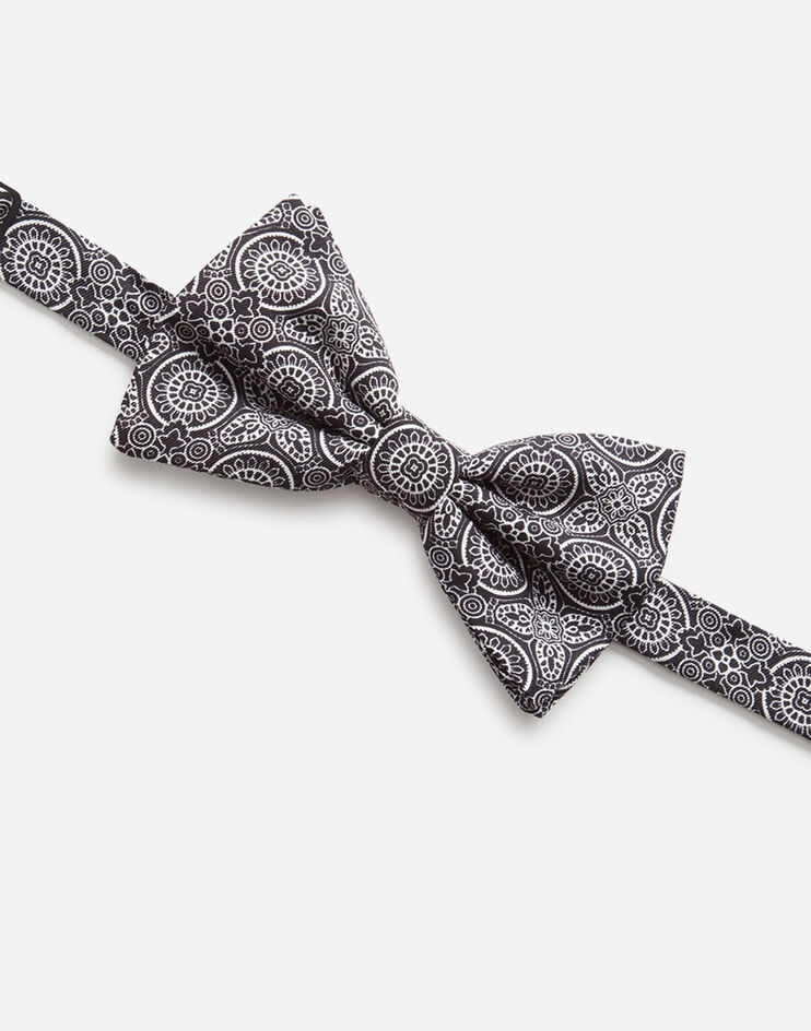 Silk bow tie with tie print - 2