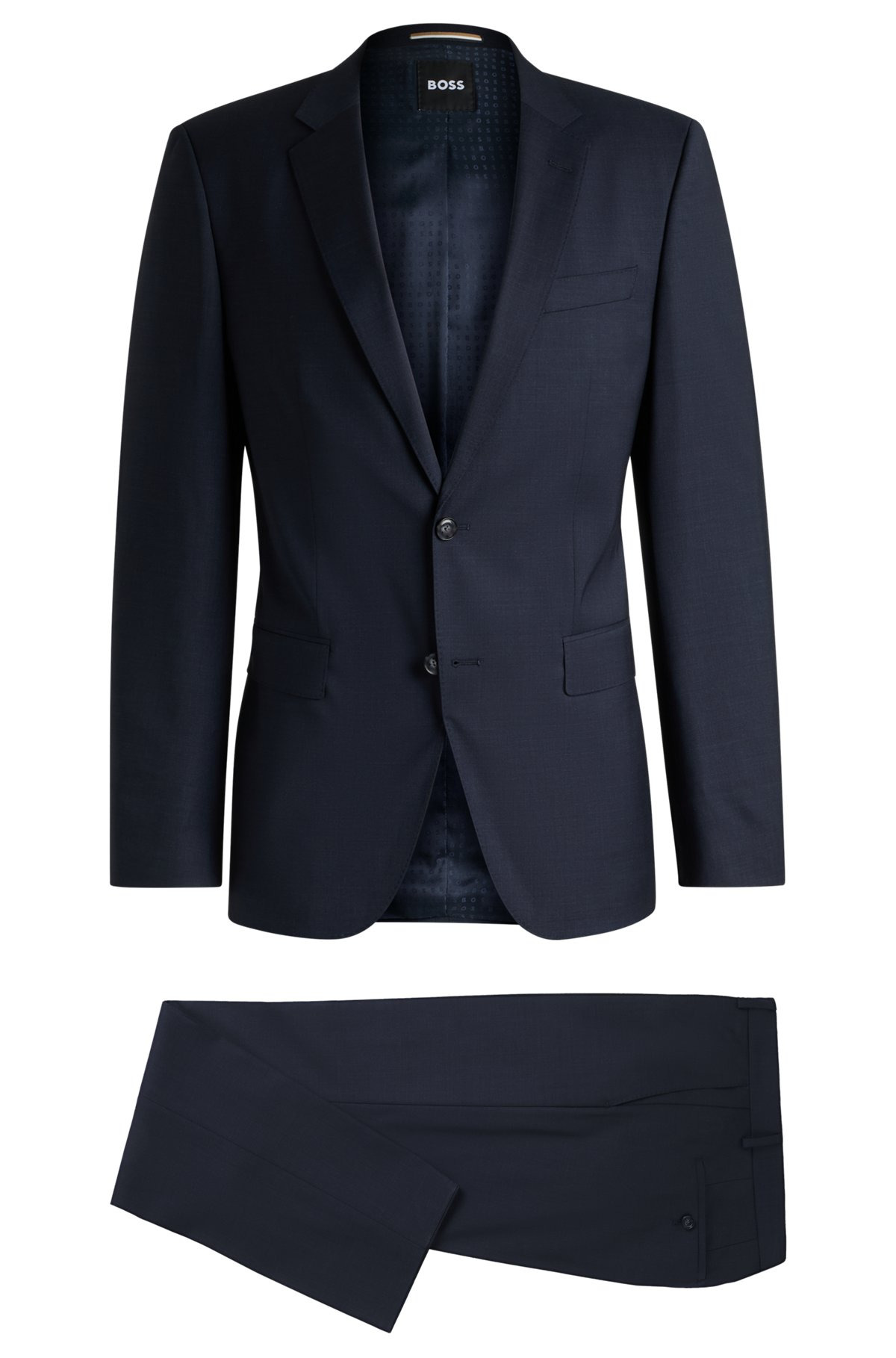 SLIM-FIT SUIT IN VIRGIN WOOL - 8