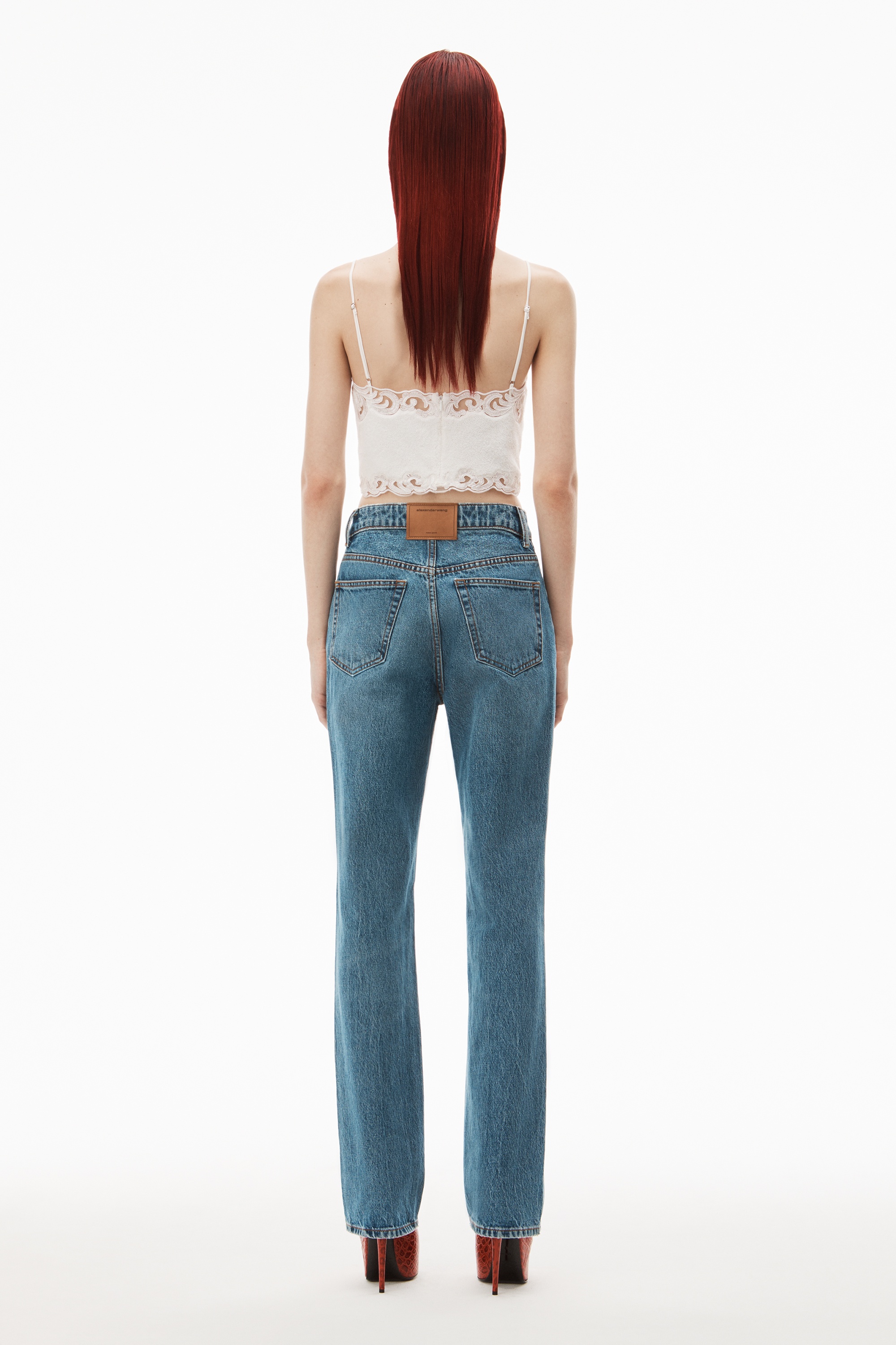 FLY HIGH-RISE STACKED JEAN IN DENIM - 4