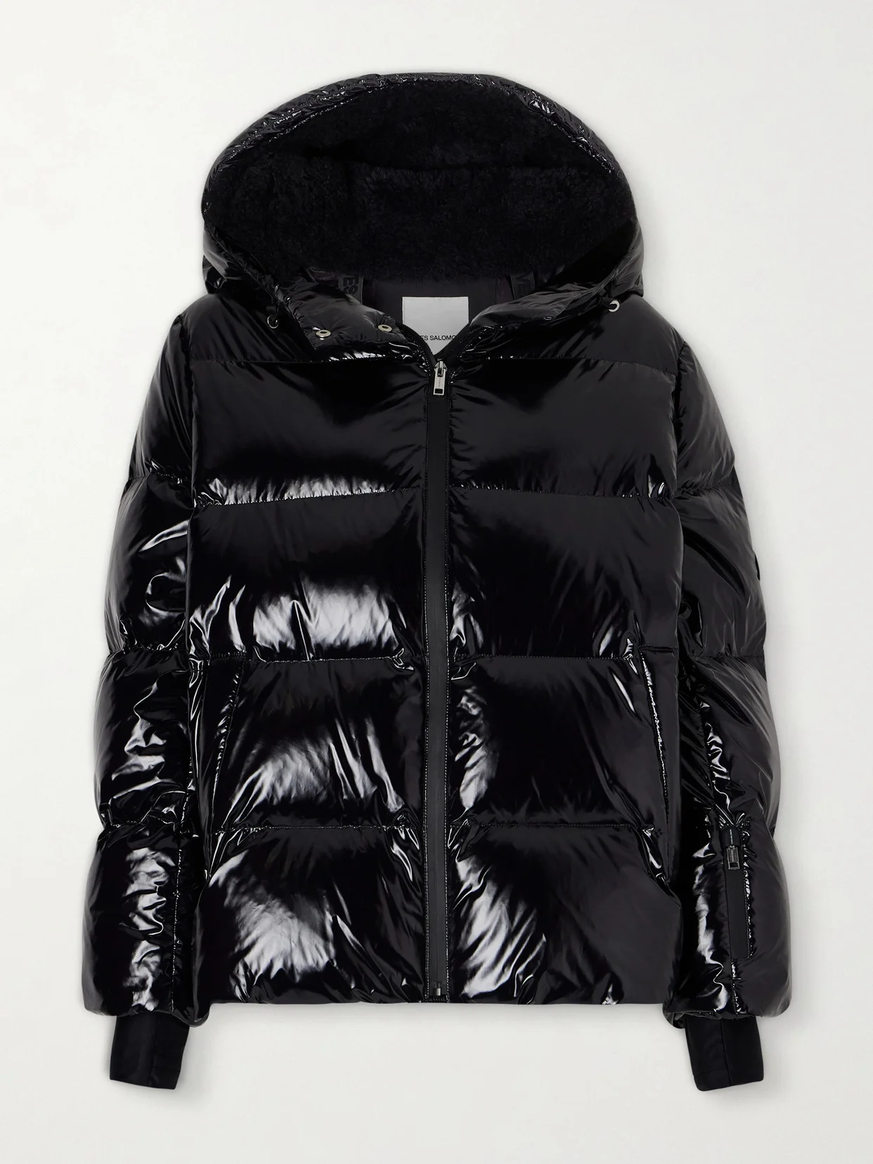 Shearling-trimmed Glossed-shell Down Ski Jacket - 1