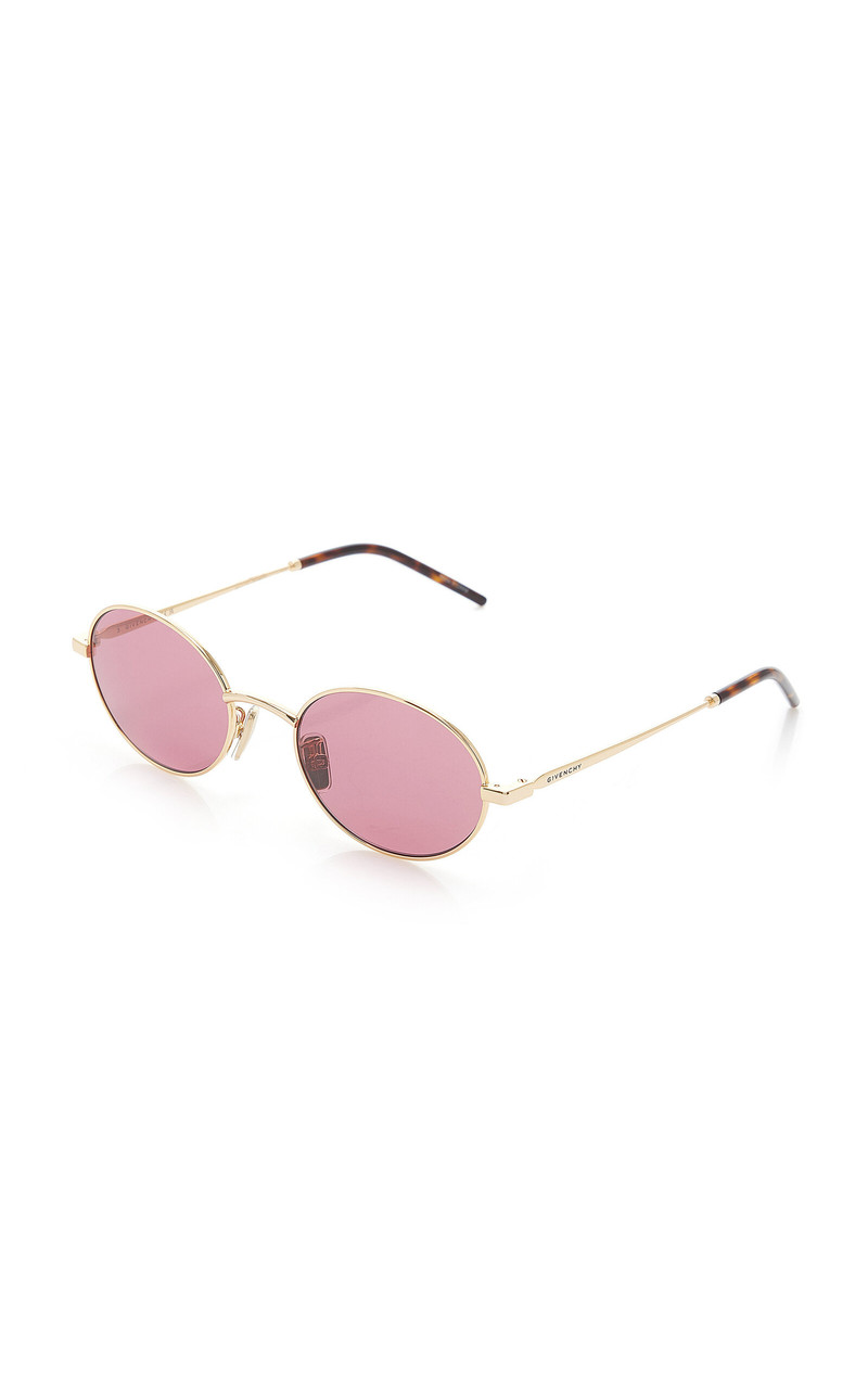 Givenchy City Round-Frame Metal Sunglasses brown outlook