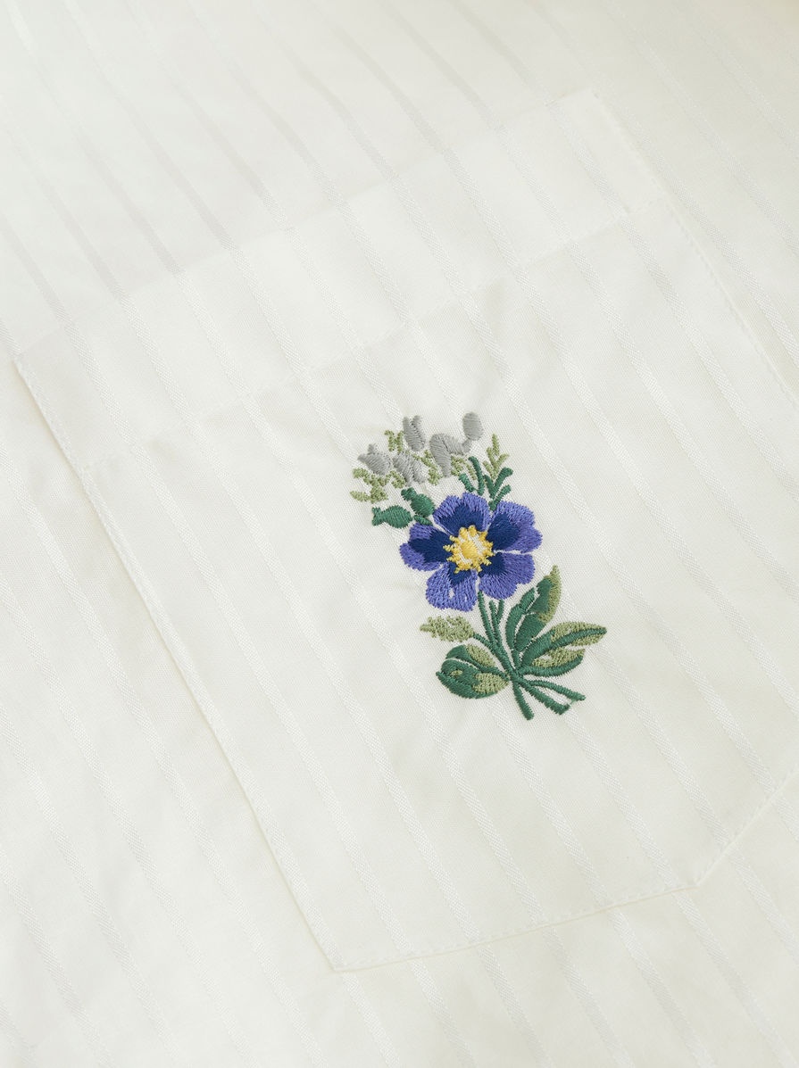 STRIPED SHIRT WITH FLORAL EMBROIDERY - 6