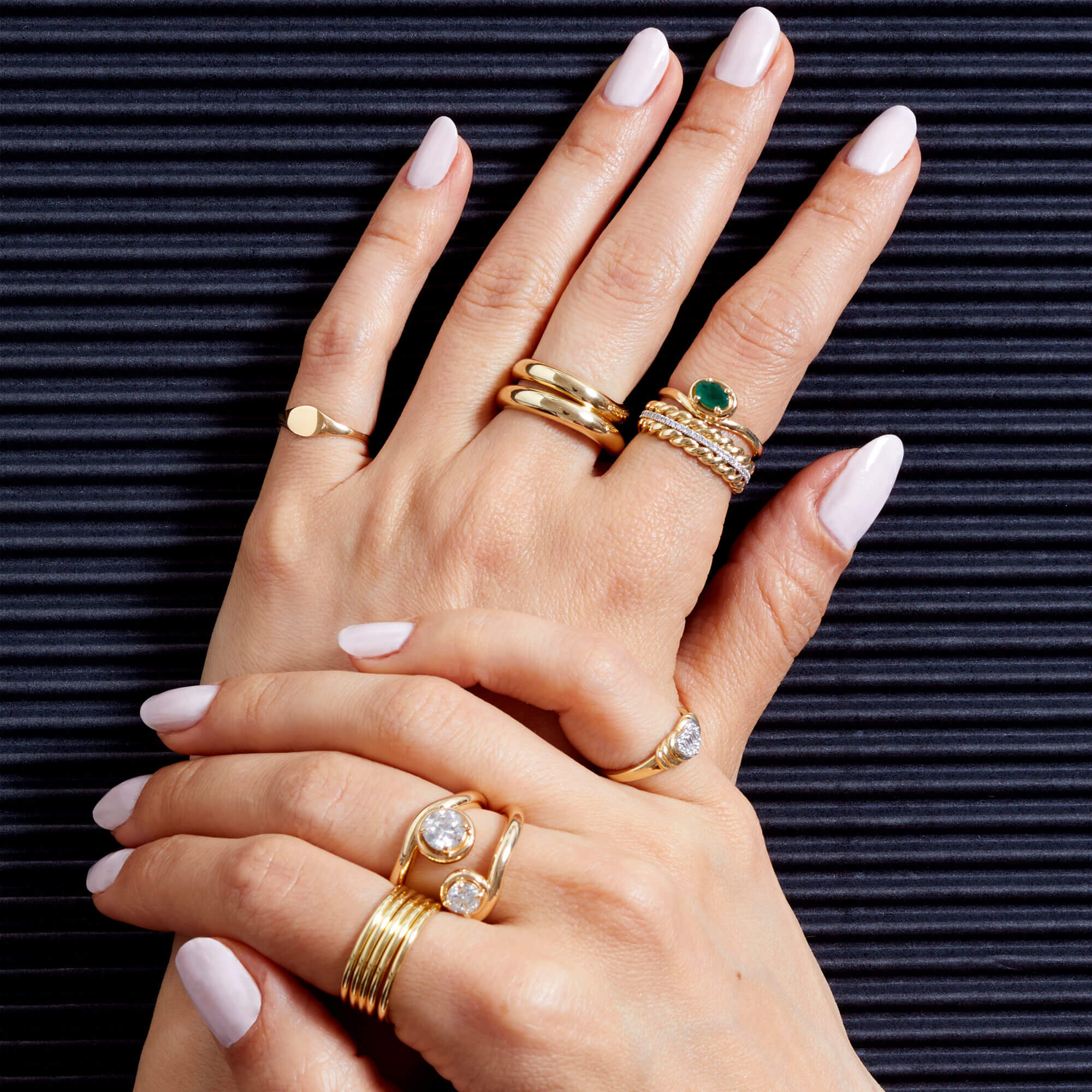 0.5CTW LAB-Created Diamond Bonbon Merge Ring - 30