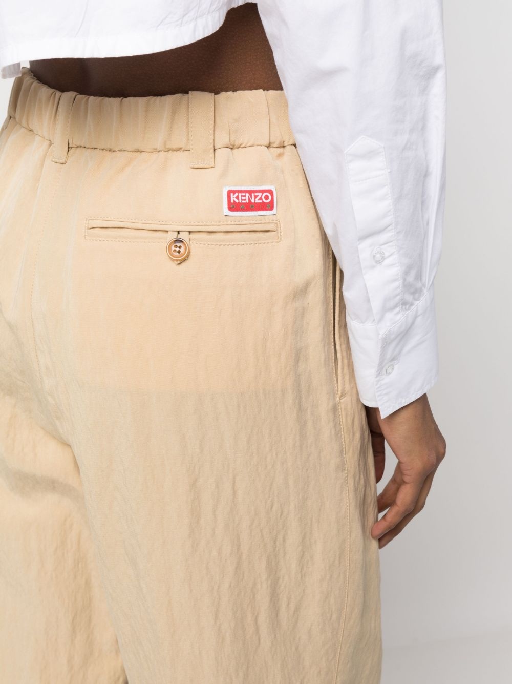 wide-leg cotton trousers - 5