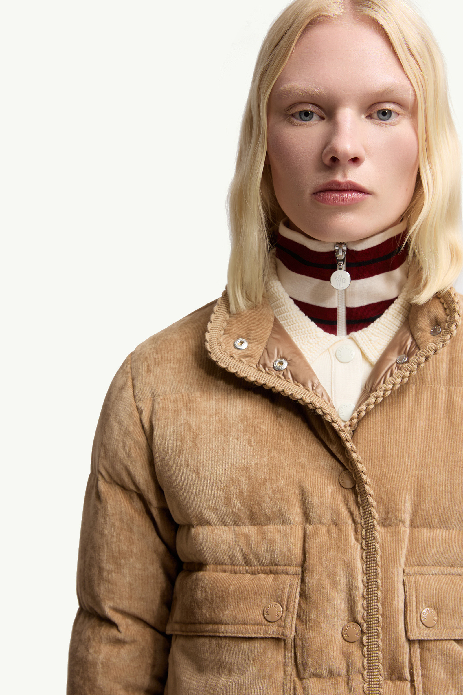 Essarts Braided Trim Corduroy Short Down Jacket - 6