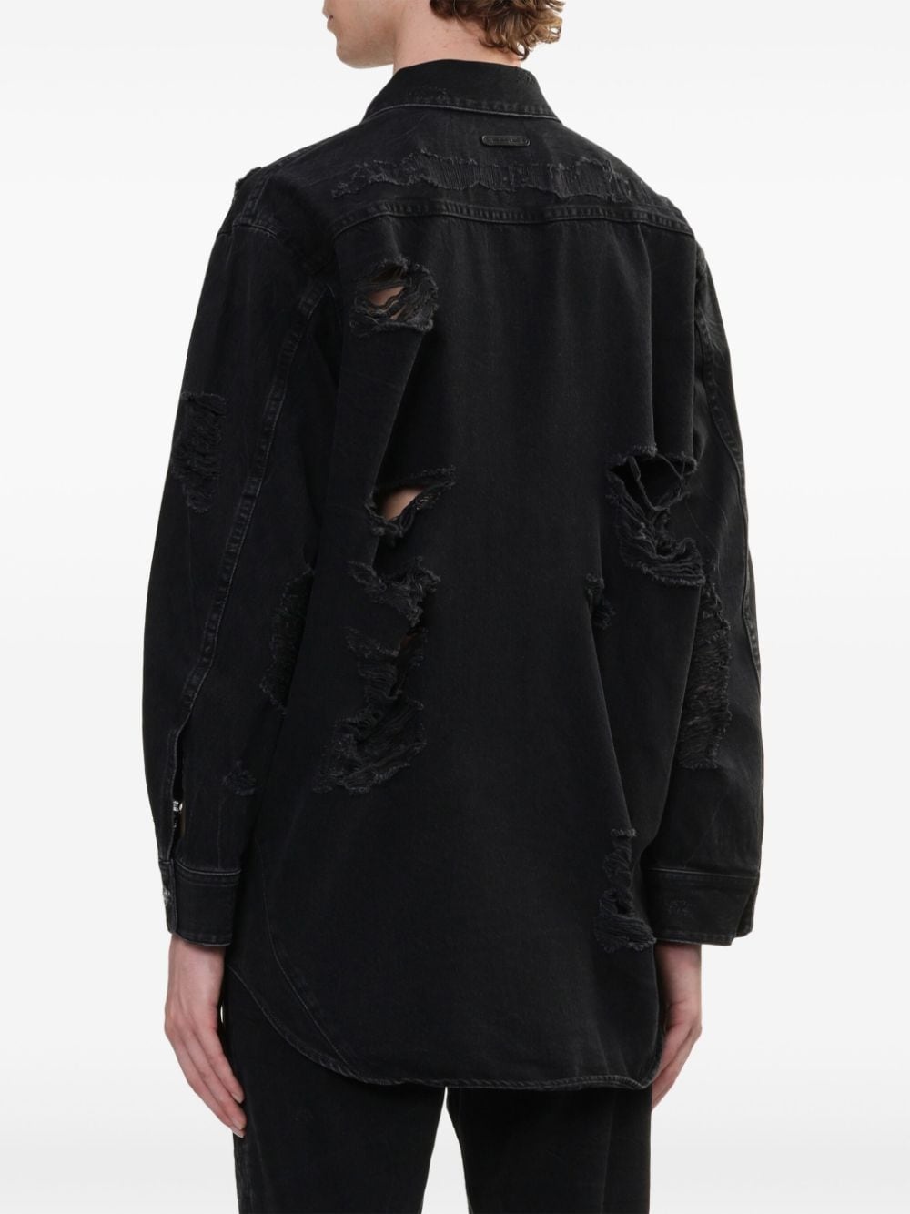 distressed-effect shirt - 4