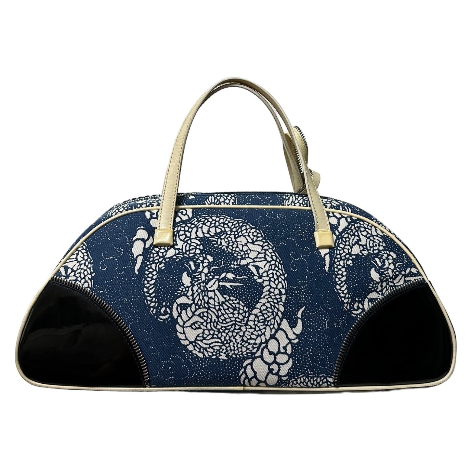 CHRISTIAN DIOR Spring Summer 2001 Dragon Print Zip Detail Handbag - 2