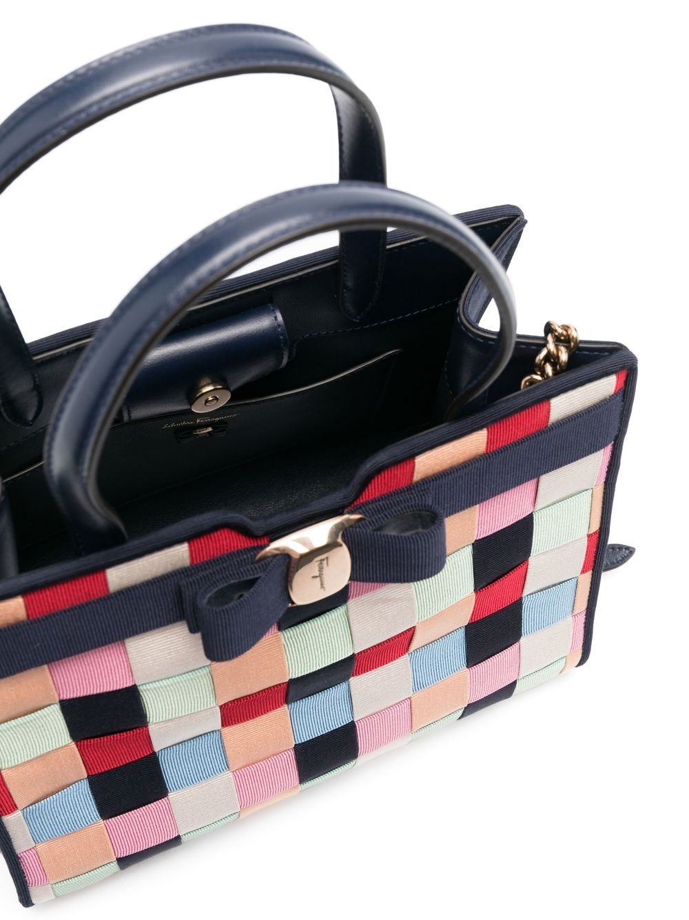 Vara colour-block grosgrain tote bag - 6