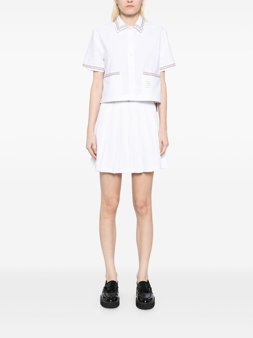 drop-back cropped shirt - 2