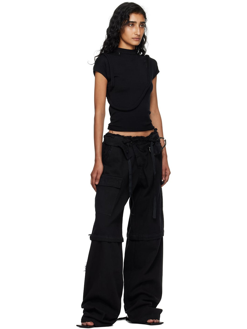 OTTOLINGER Black Deconstructed Knit T-shirt outlook