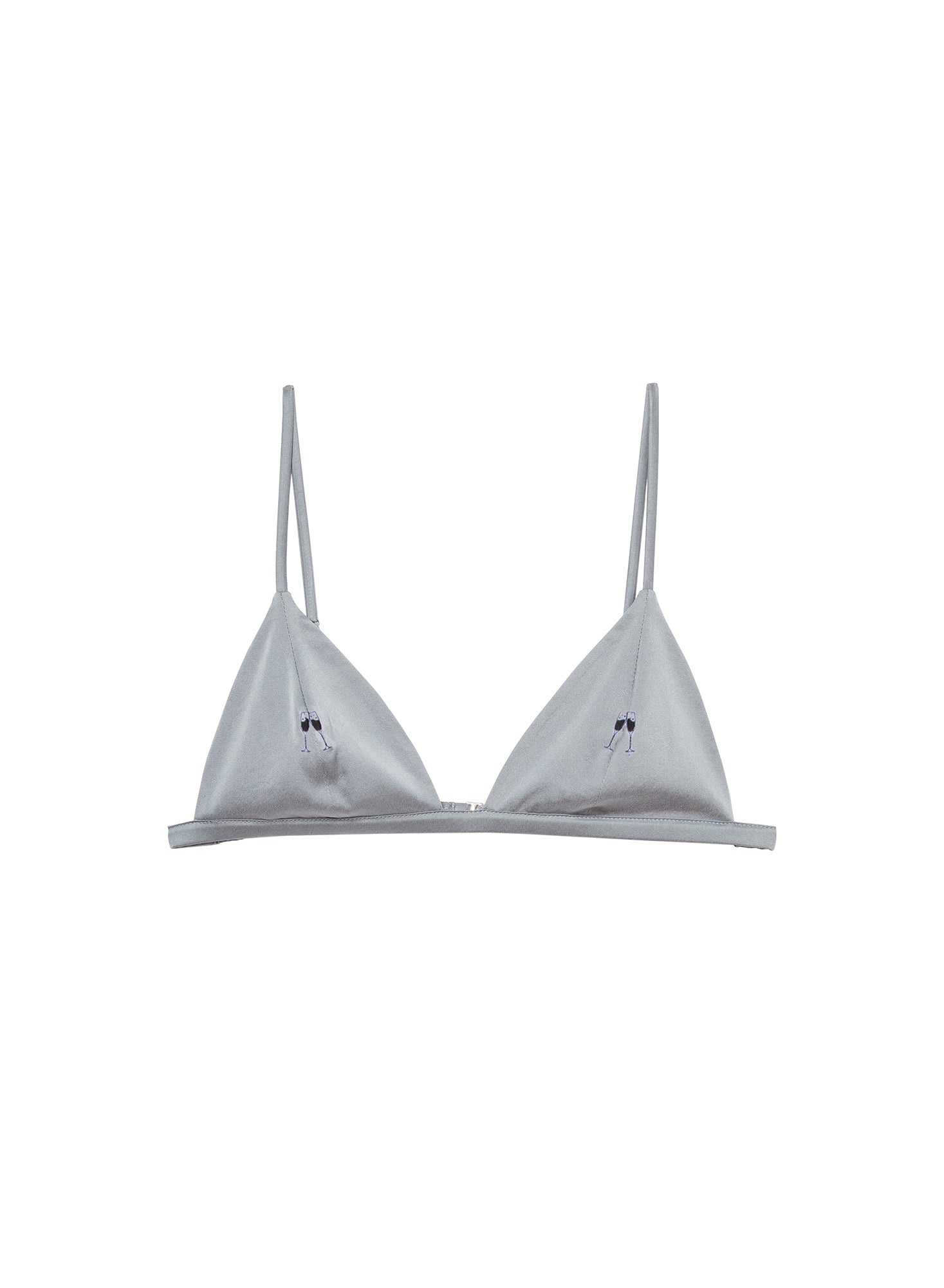 Champagne Embroidered Luxe Triangle Bra - 4
