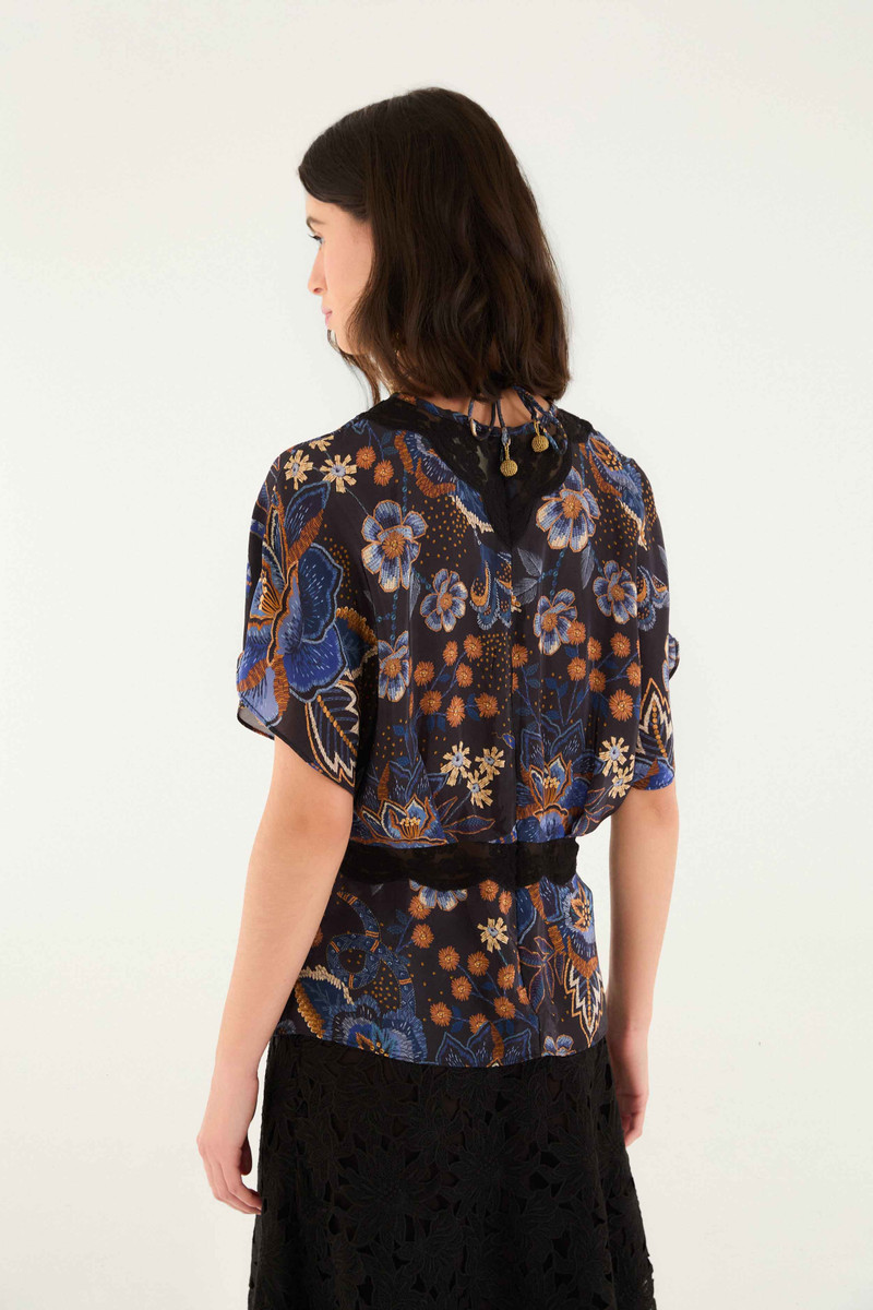 Black Snakes Bouquet Blouse 3